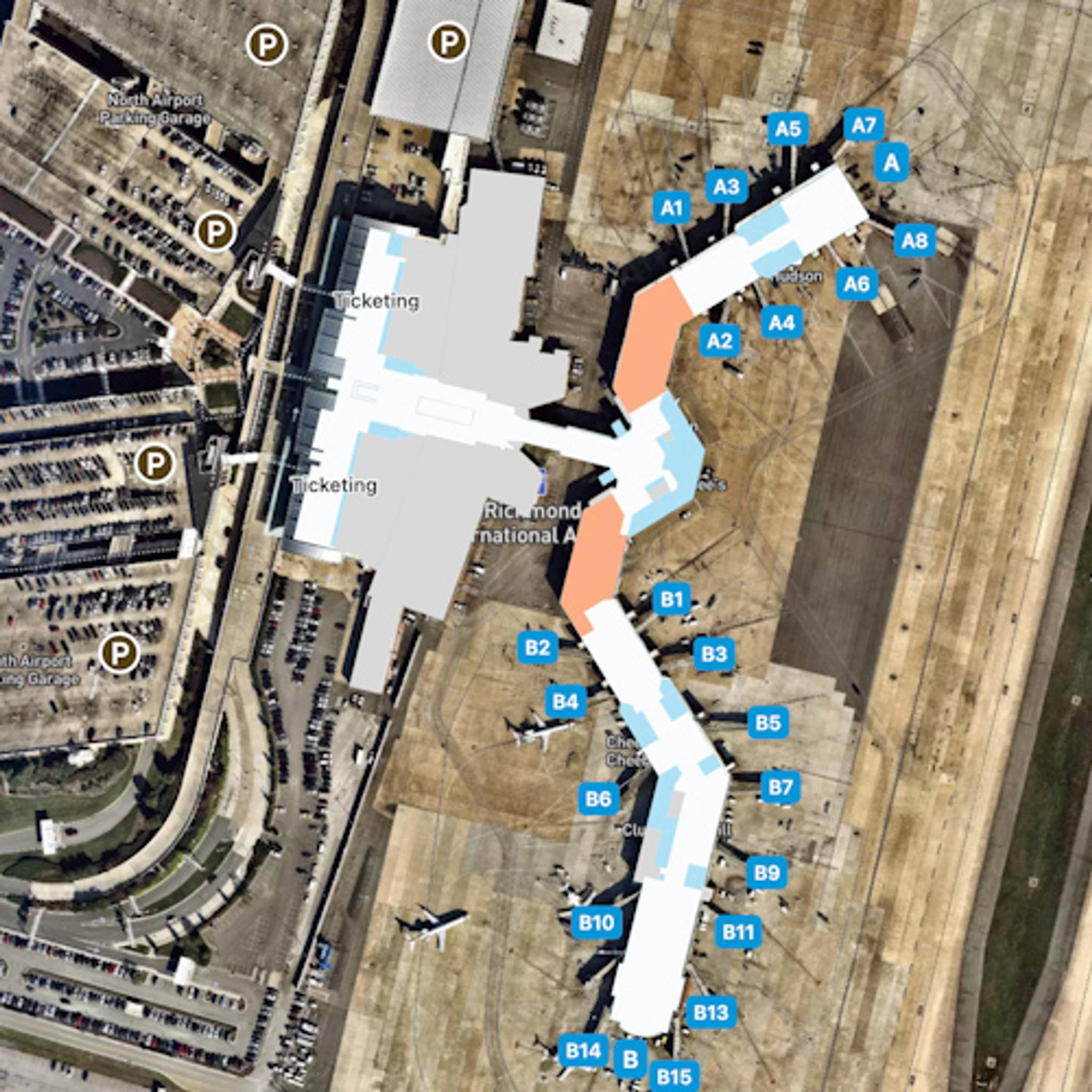 Richmond Airport RIC Terminal Overview Map