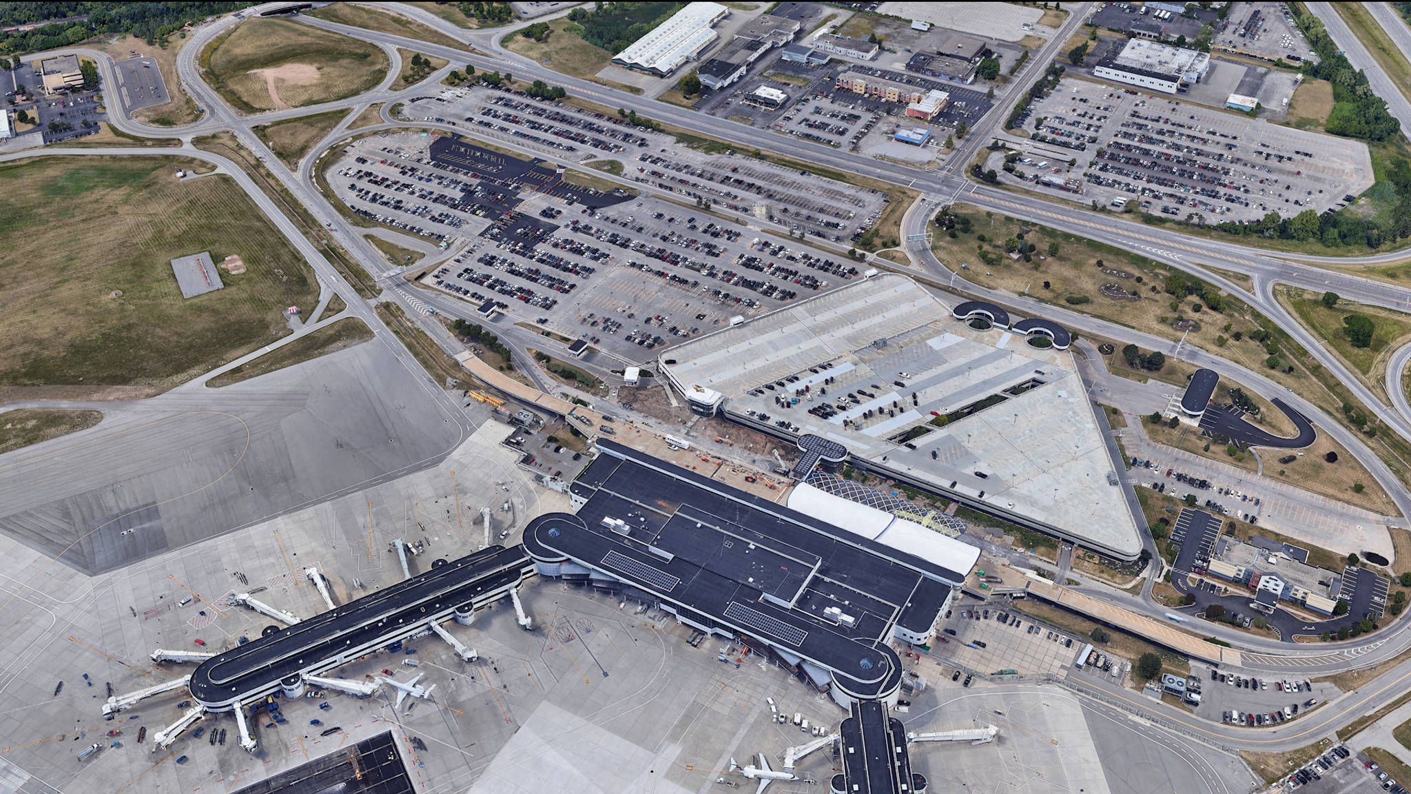 Aerial View of Rochester Airport Parking