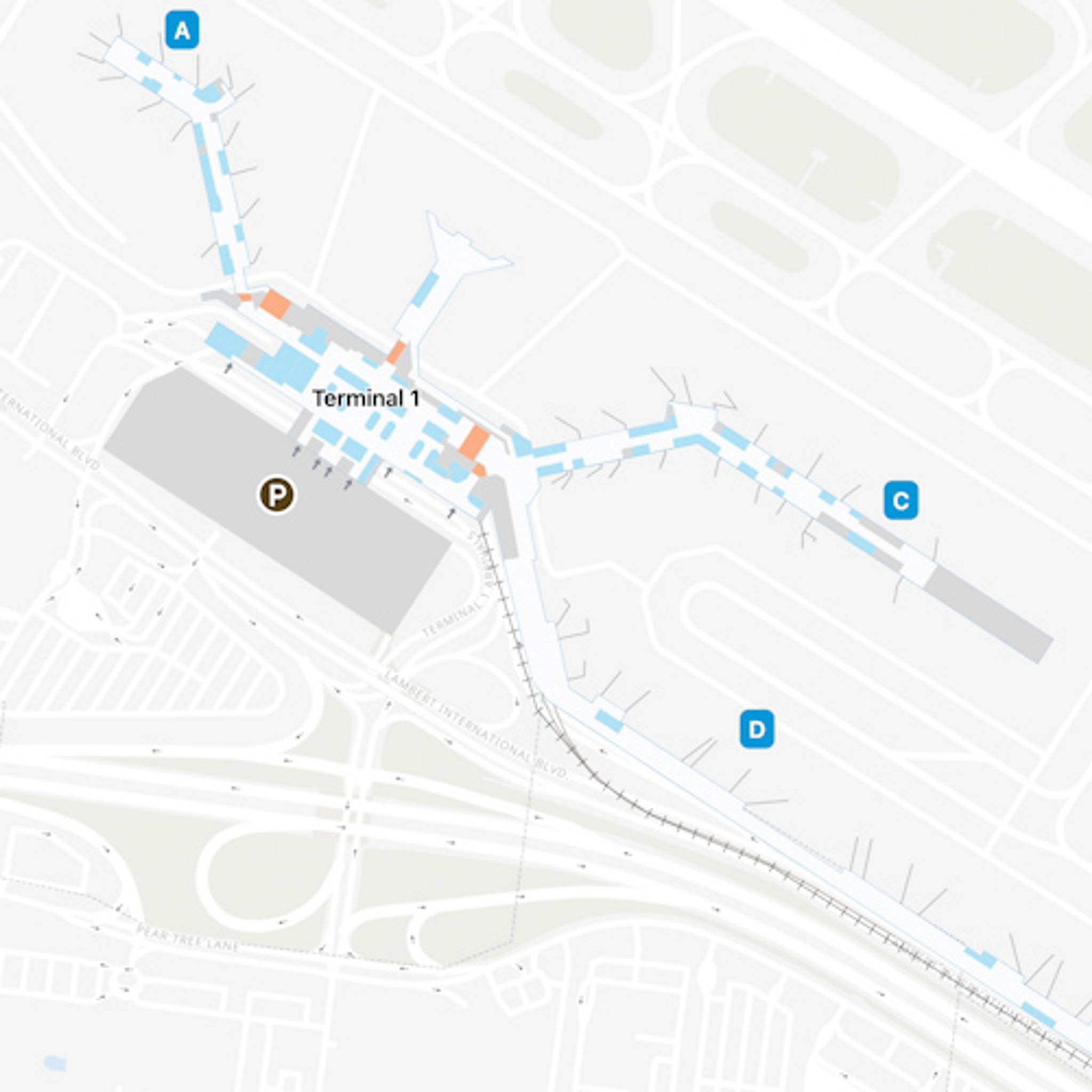 Lambert St Louis Airport STL Terminal 1 Map
