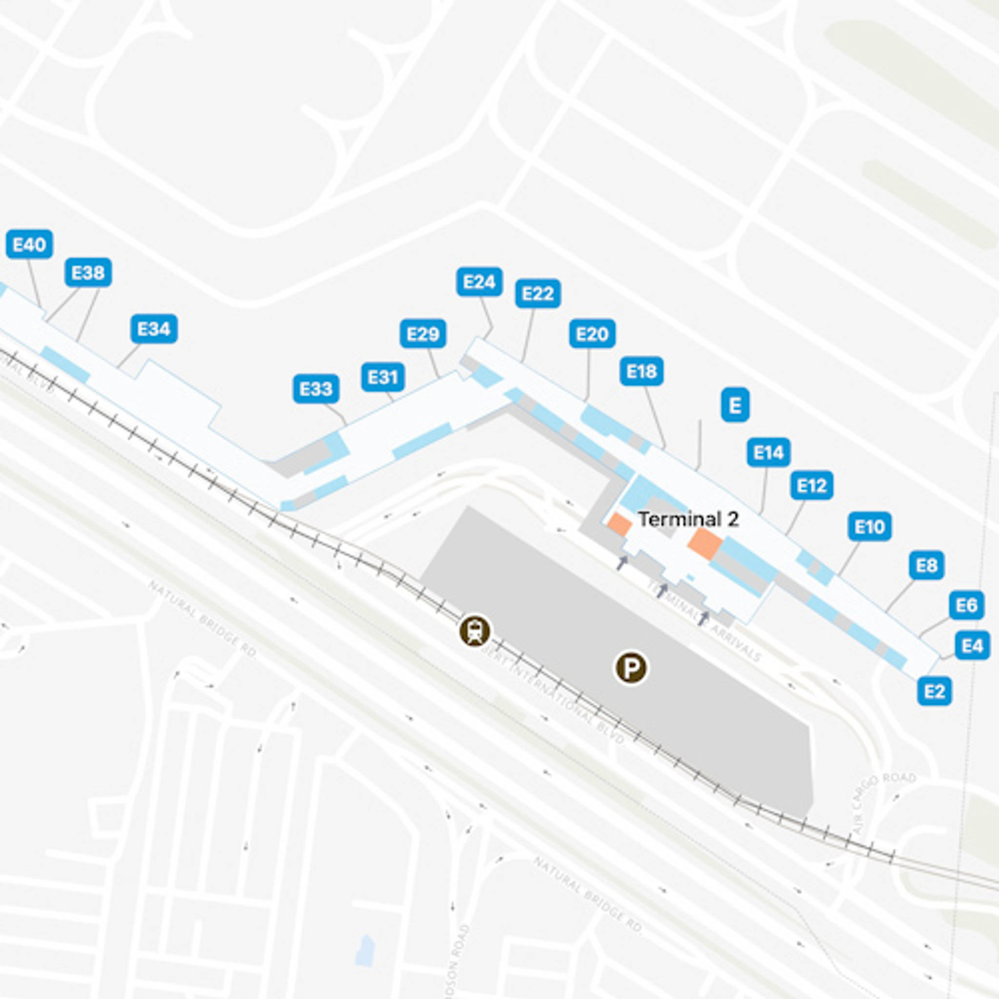 Lambert St Louis Airport STL Terminal 2 Map