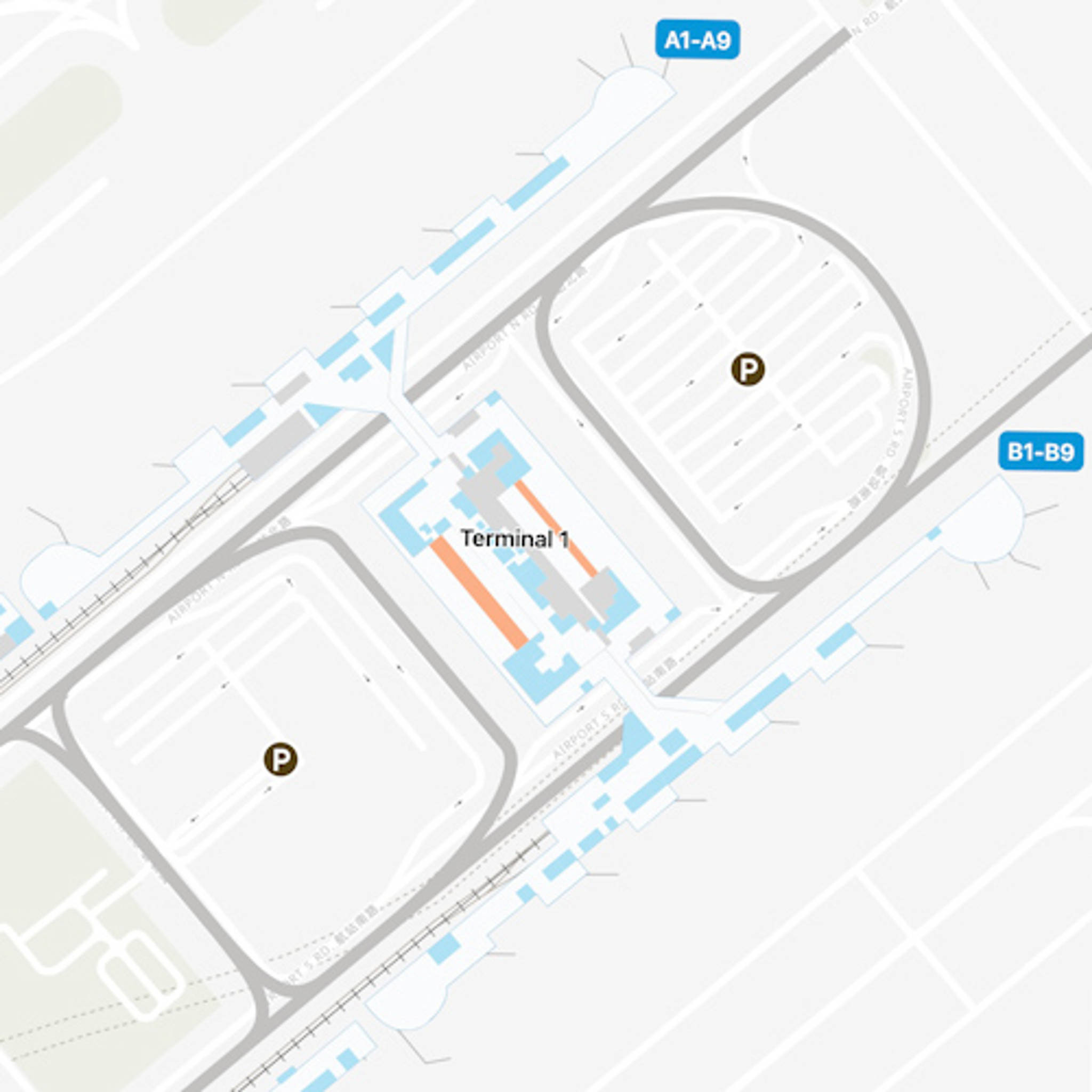 Taiwan Taoyuan Airport TPE Terminal 1 Map