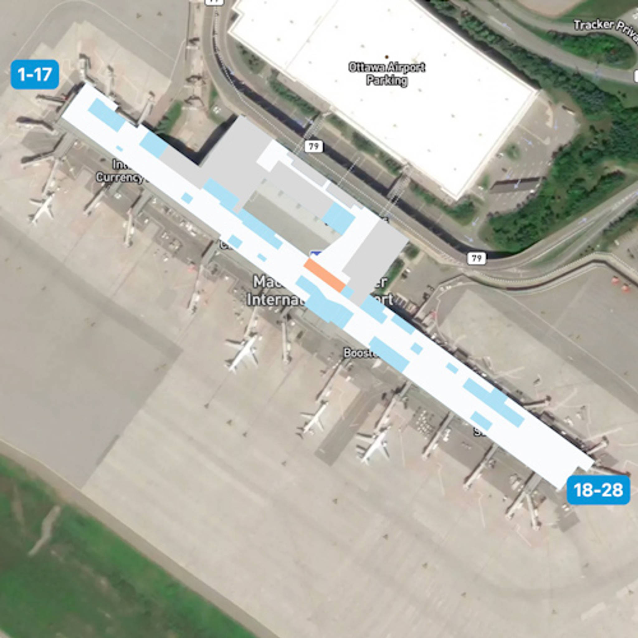 Ottawa Airport YOW Terminal Overview Map