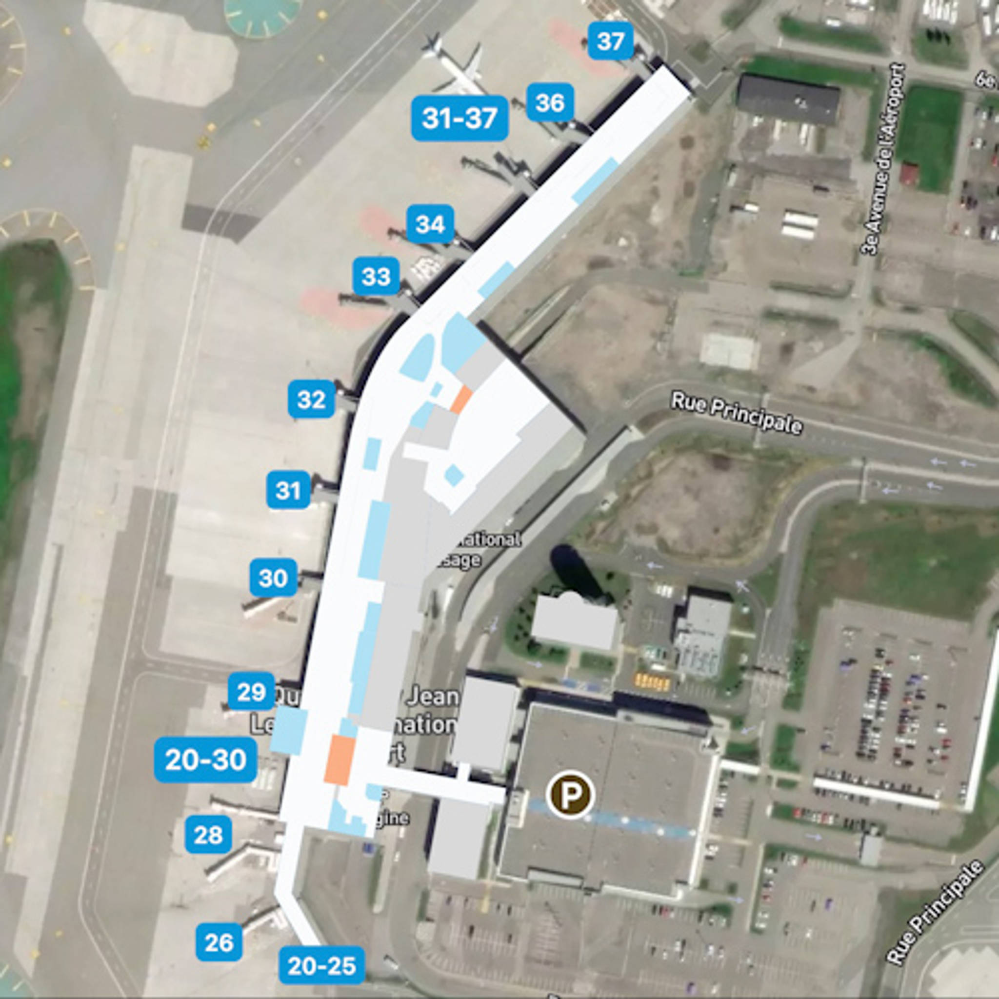Quebec Jean Lesage Airport YQB Terminal Overview Map