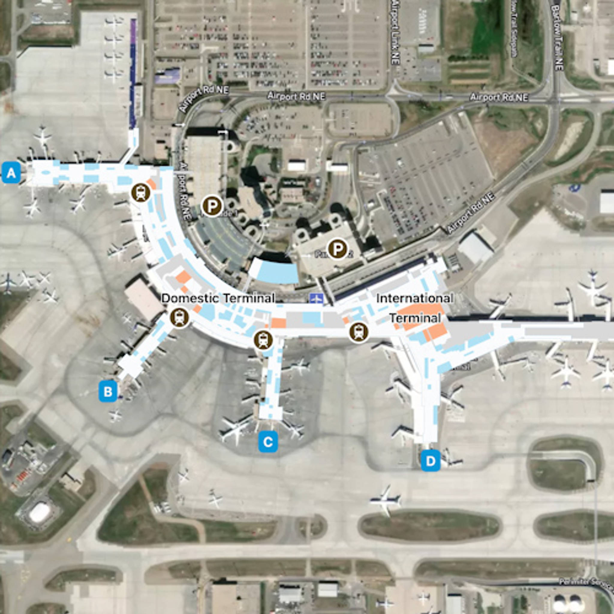 Calgary Airport YYC Terminal Overview Map