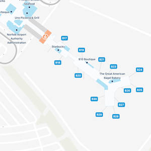 Norfolk Airport Concourse B Map & Guide