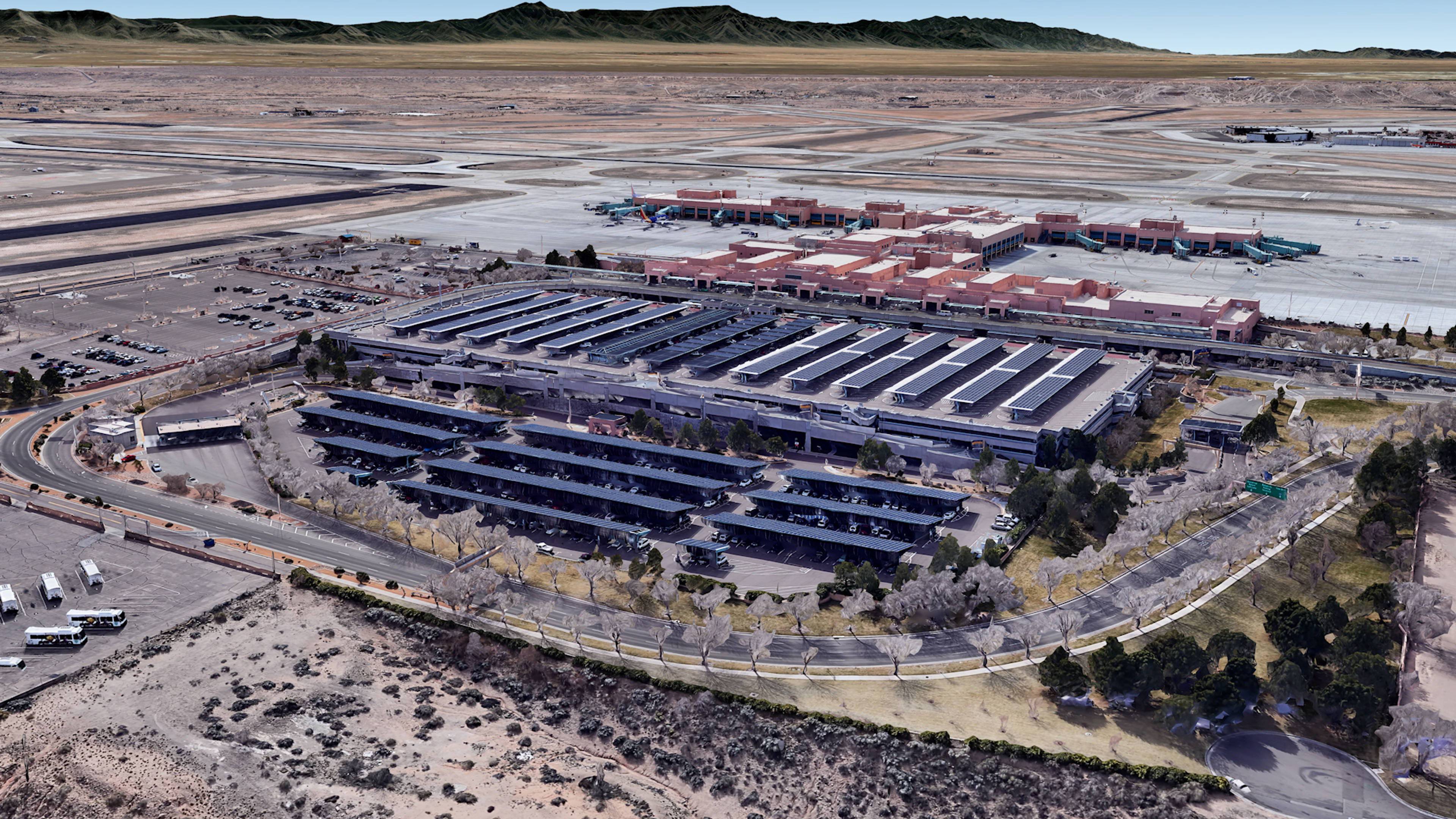 Aerial View of Albuquerque Airport Parking