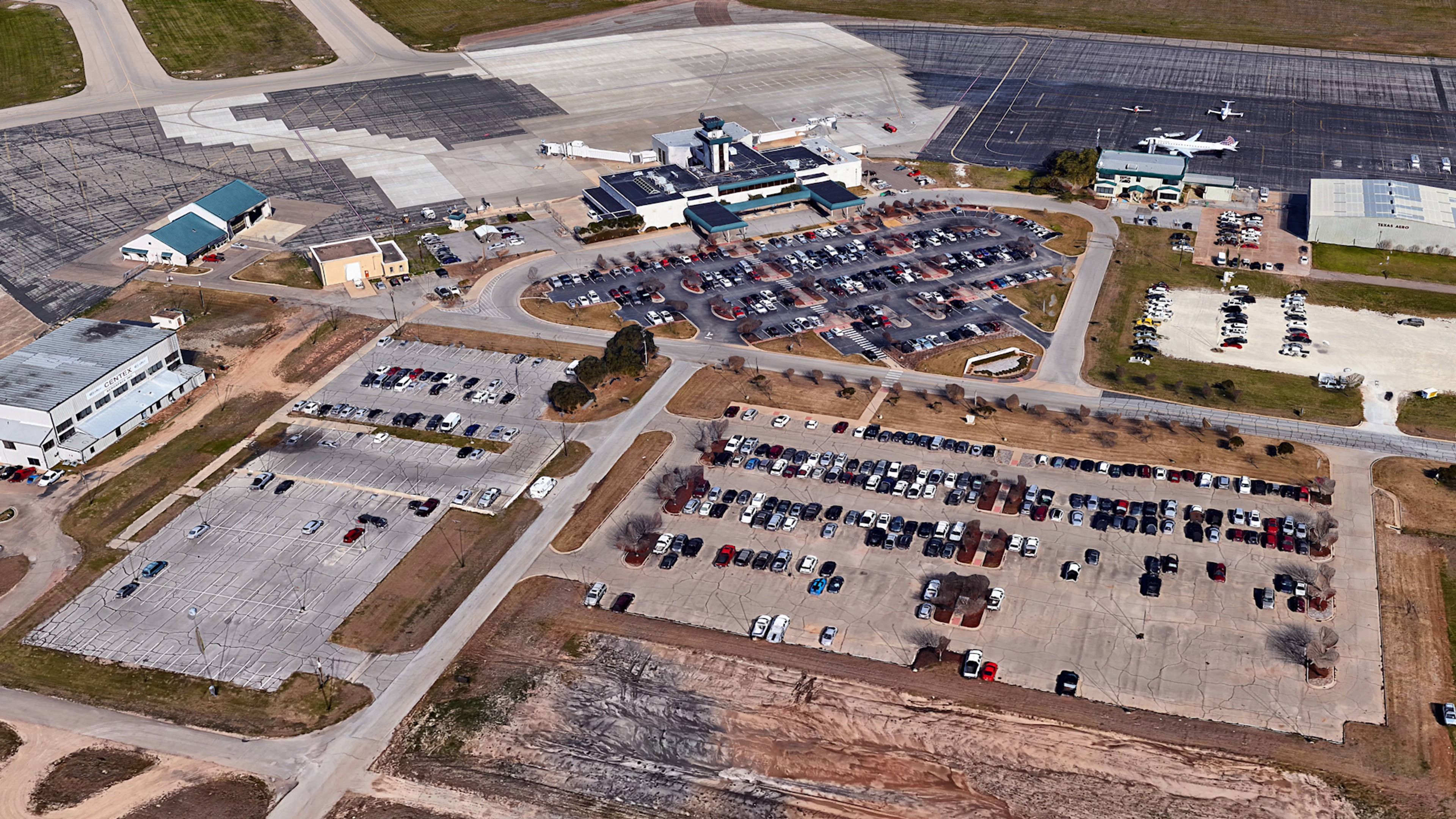 Aerial View of Waco Regional Airport Parking
