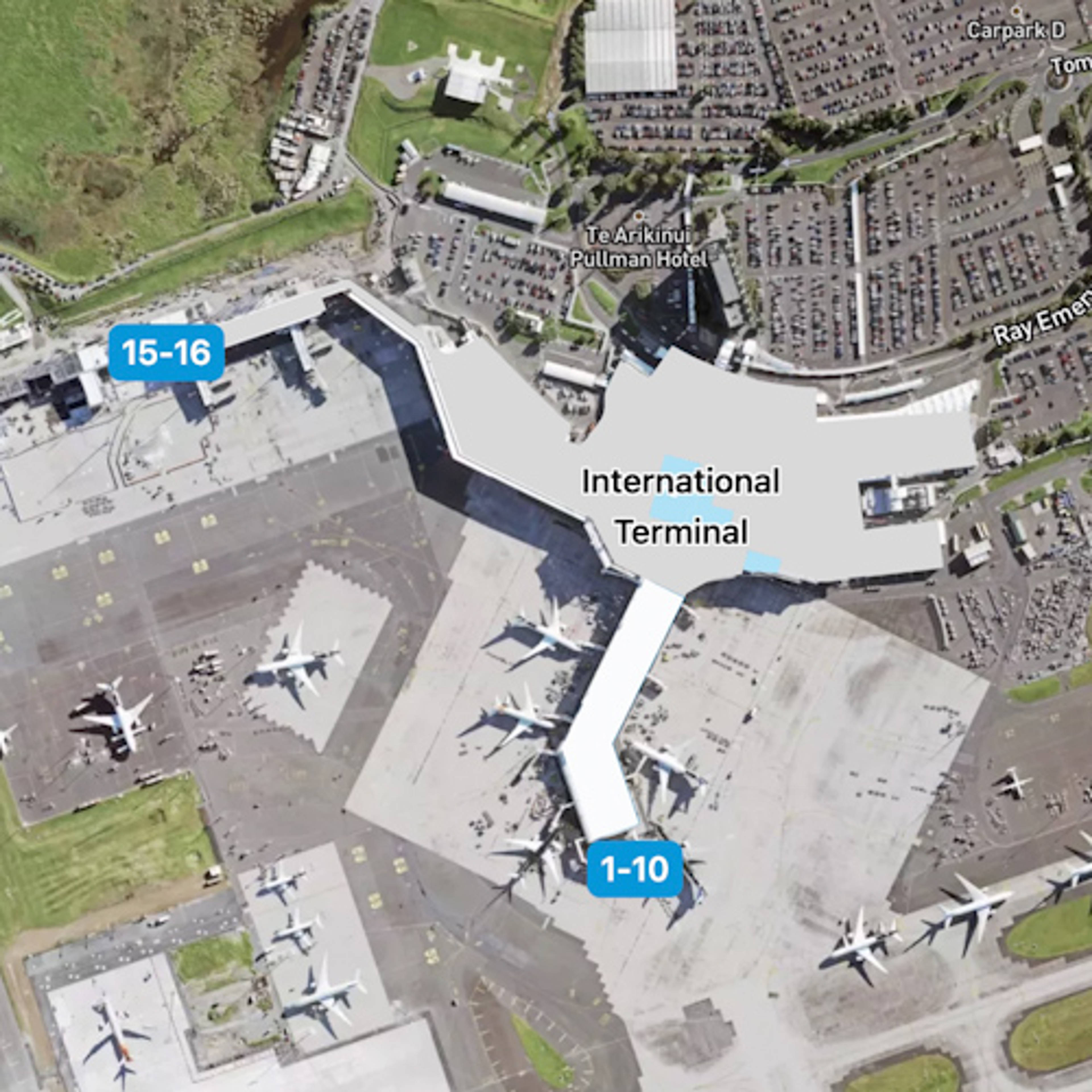 Auckland Airport AKL Terminal Overview Map