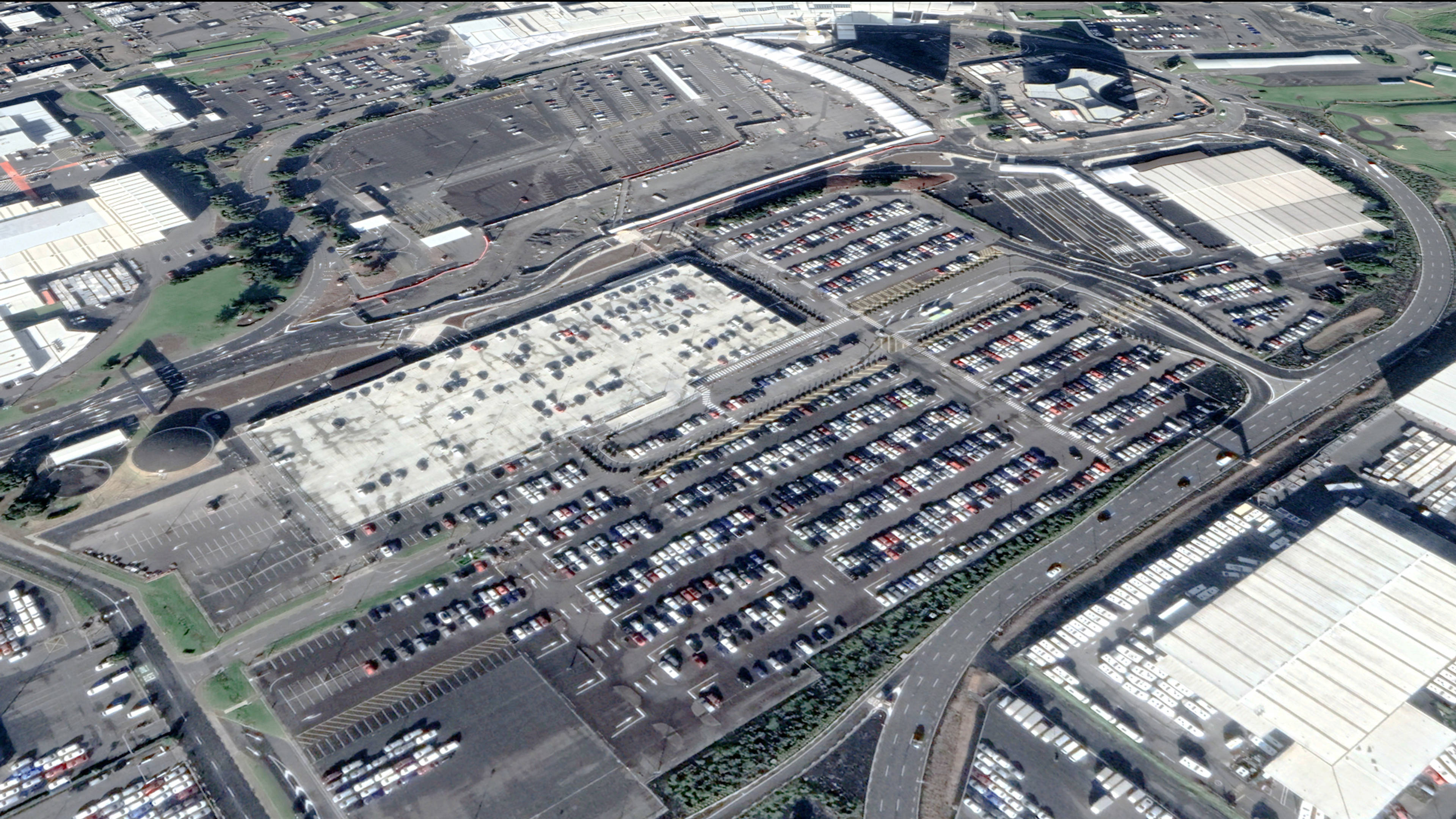 Aerial View of Auckland Airport Parking
