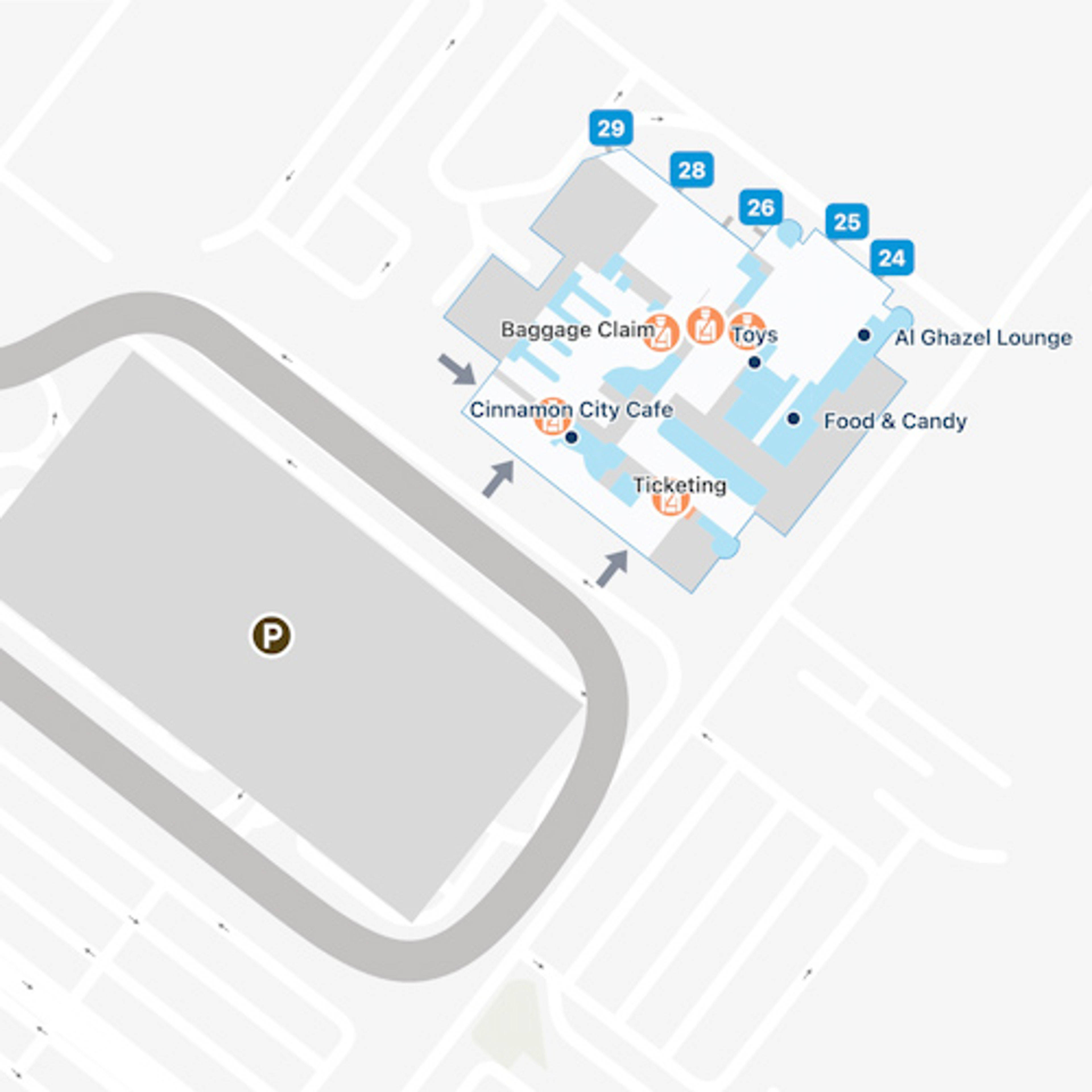 AUH Terminal 2 Map