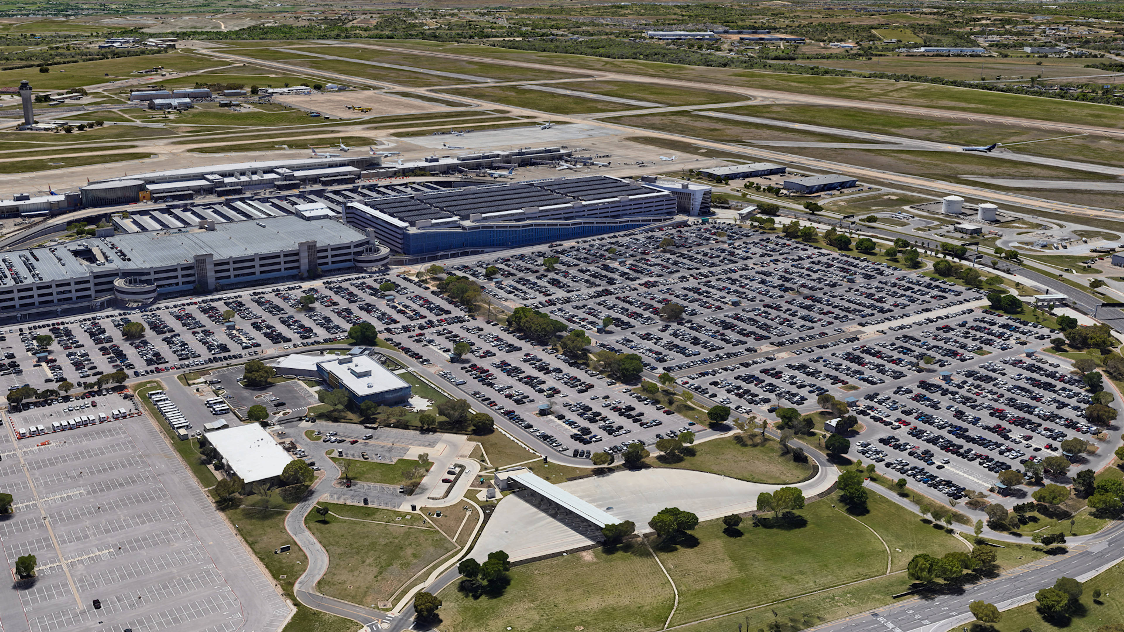  Aerial View of Austin Airport Parking