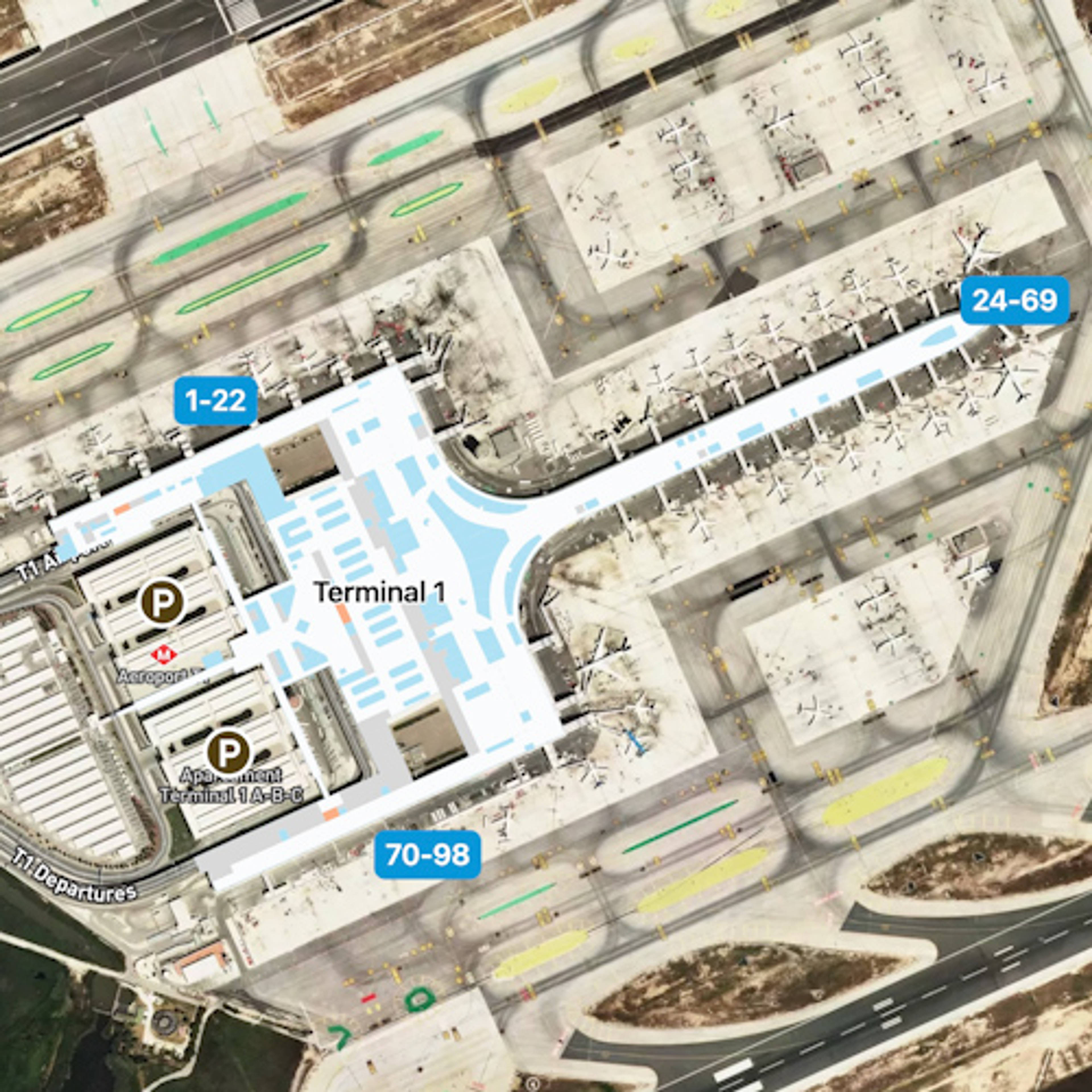 Barcelona Airport BCN Terminal Overview Map 