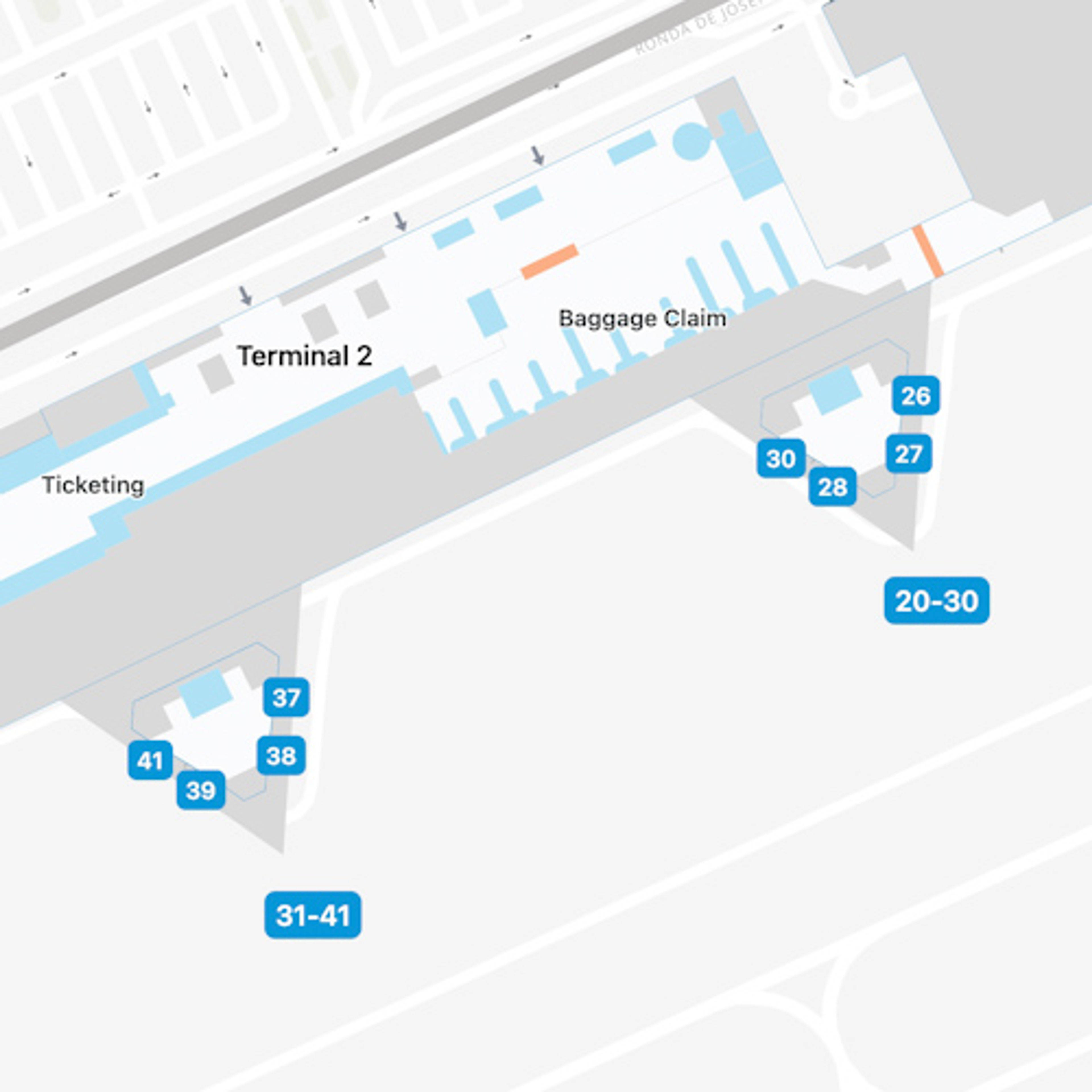 BCN Terminal 2B Map