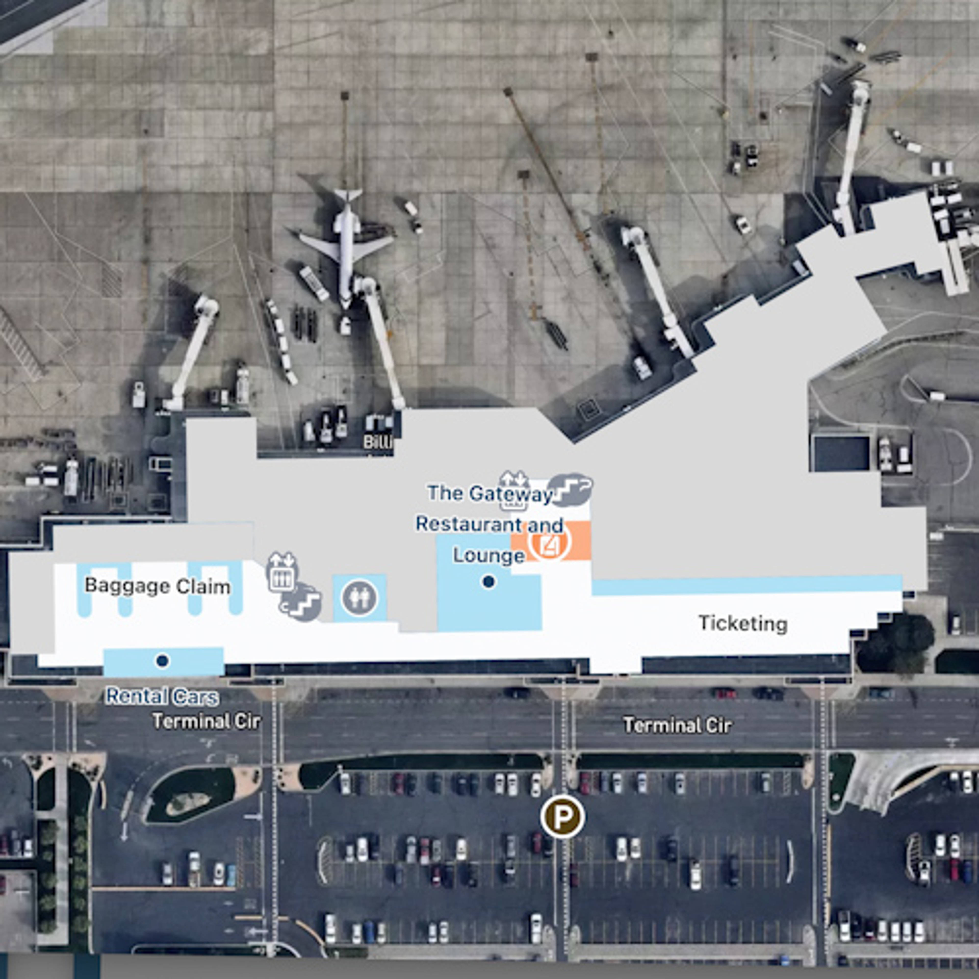 Billings Logan Airport BIL Terminal Overview Map