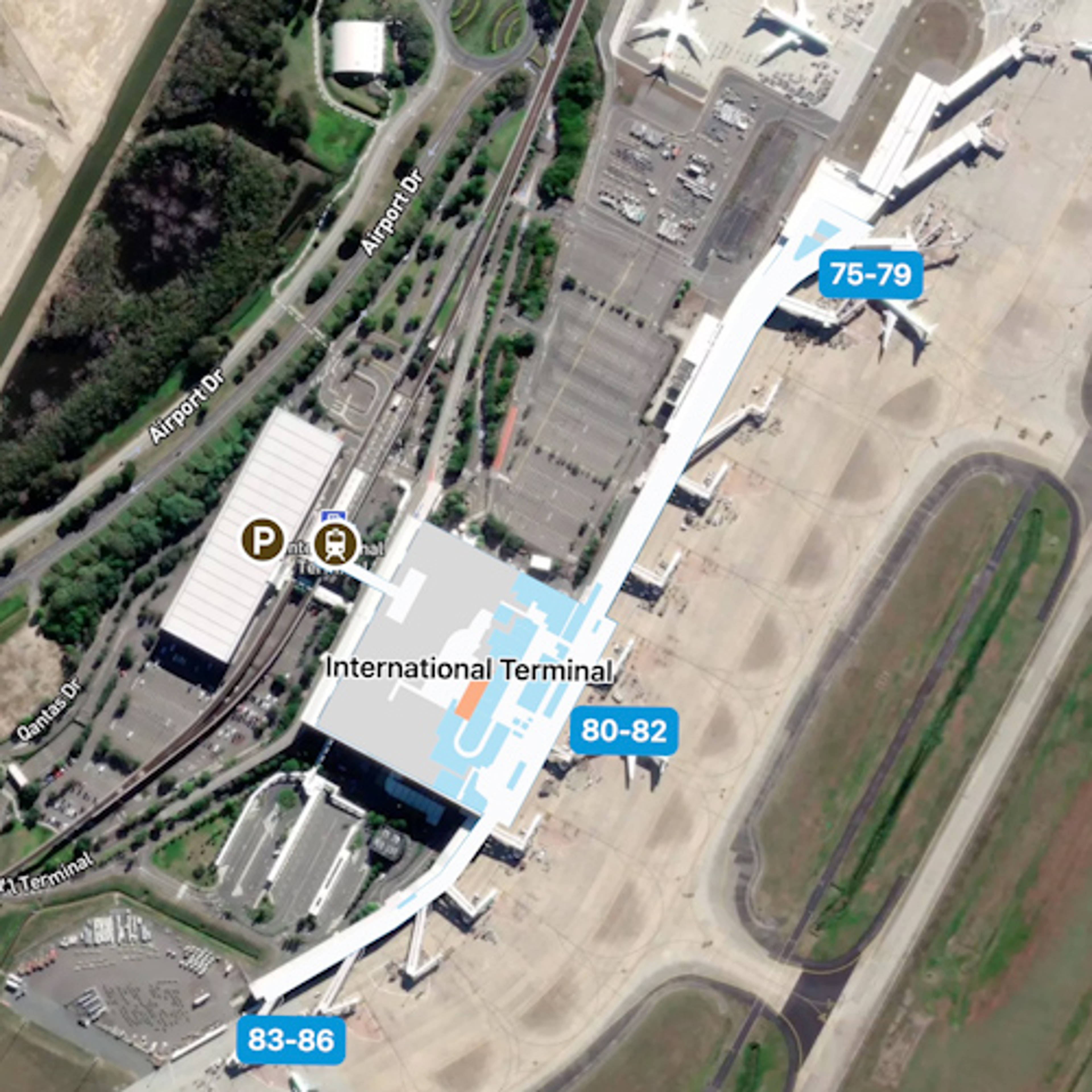 Brisbane Airport BNE Terminal Overview Map