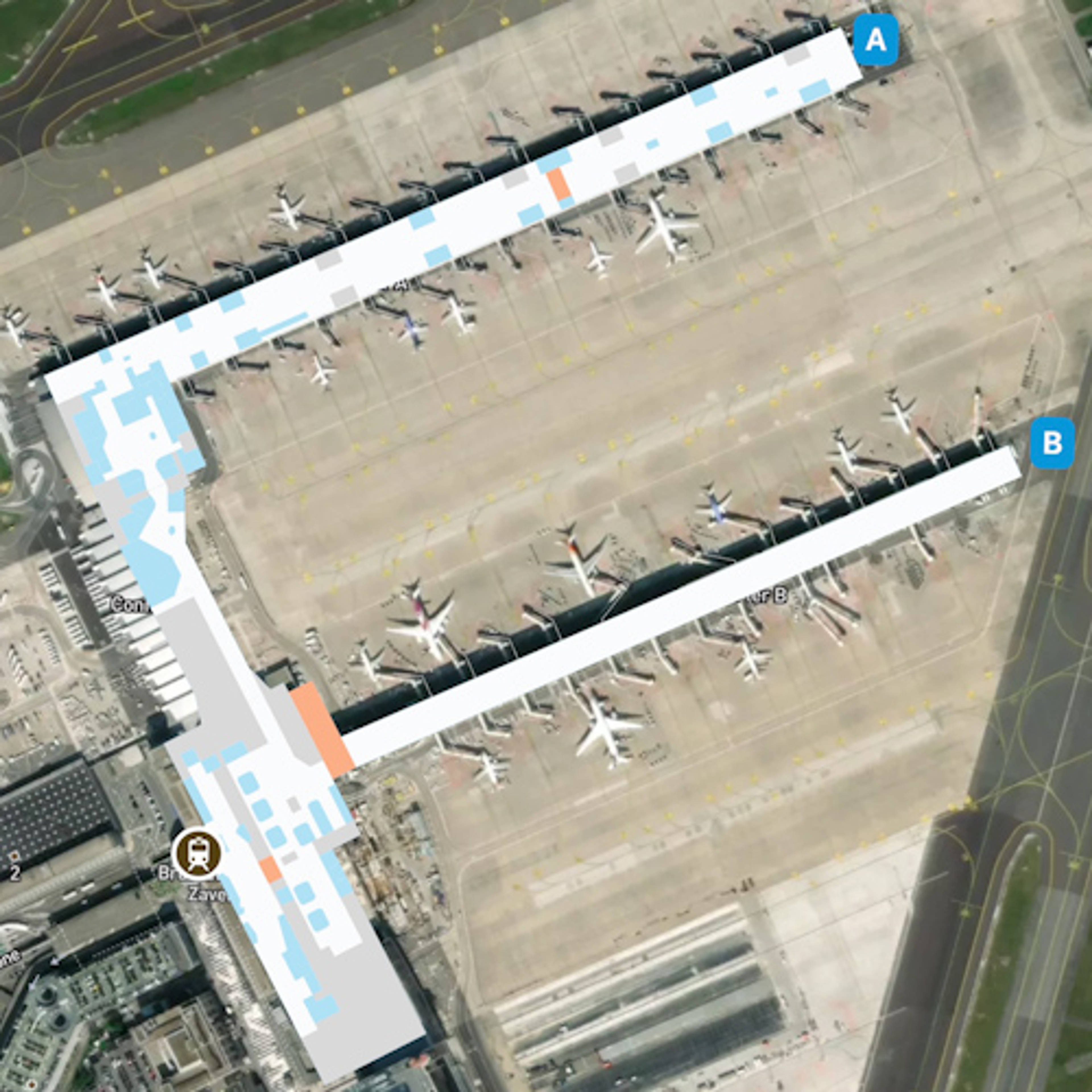 Brussels Airport BRU Terminal Overview Map