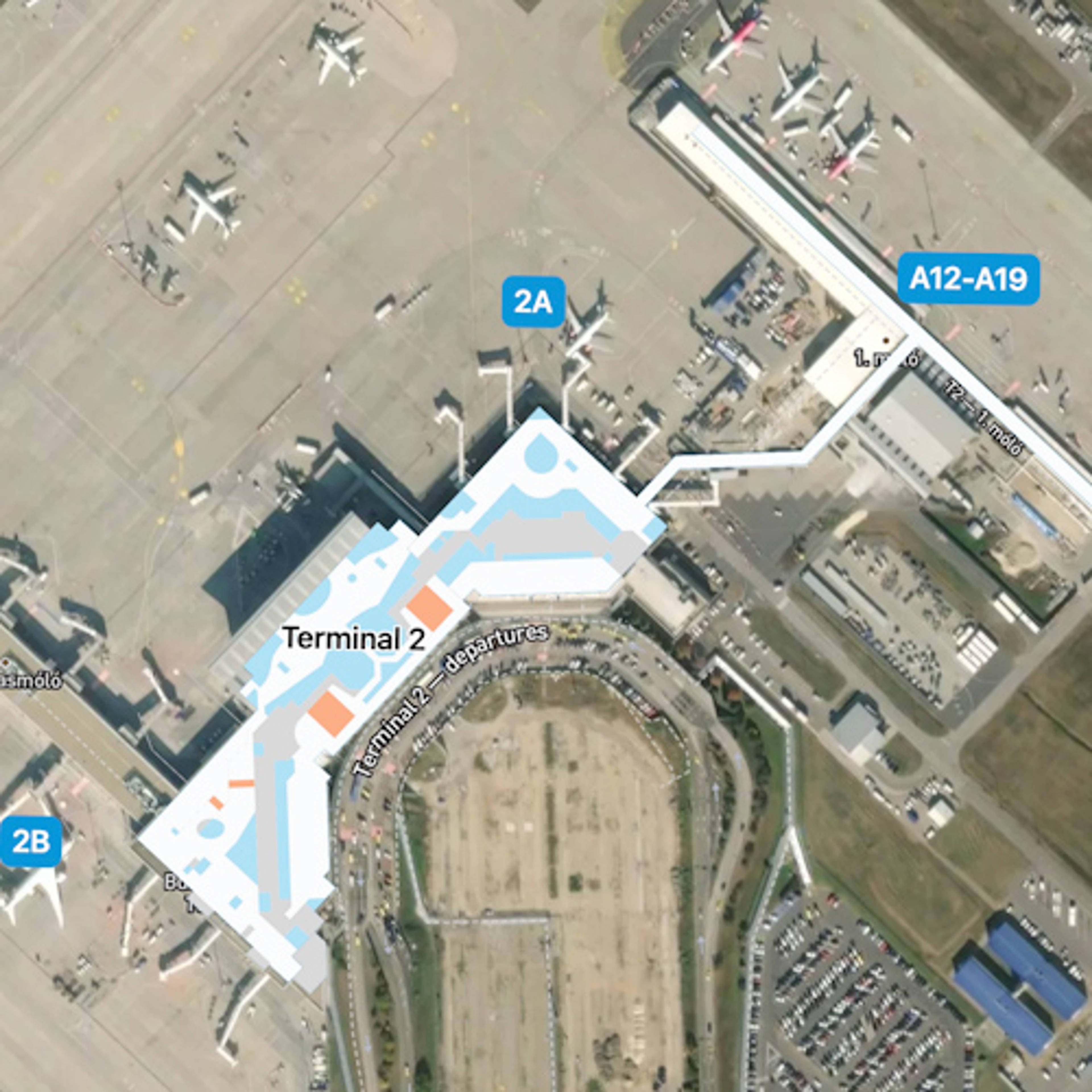 Budapest Liszt Airport BUD Terminal Overview Map