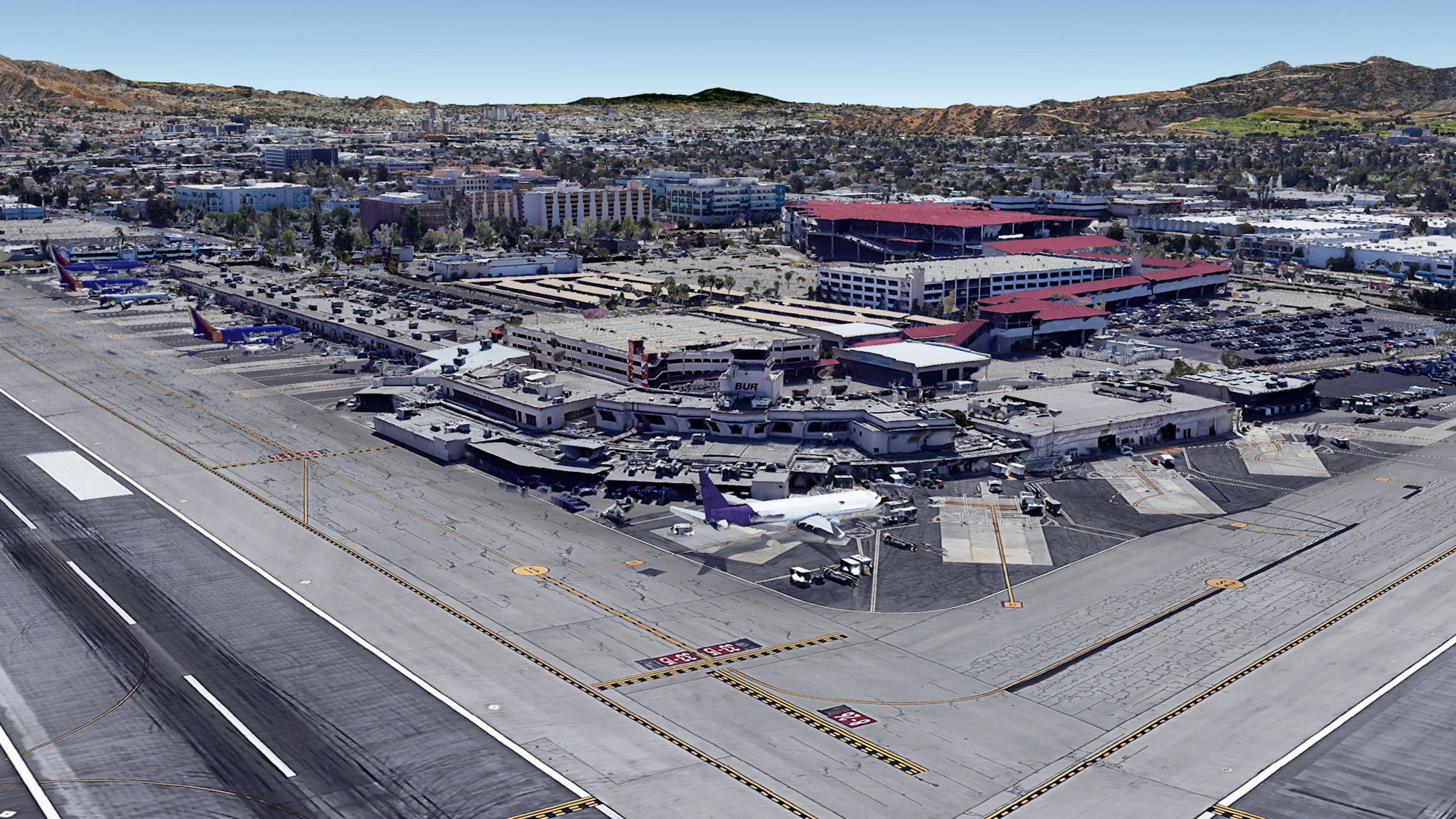 Aerial View of Hollywood Burbank  Airport