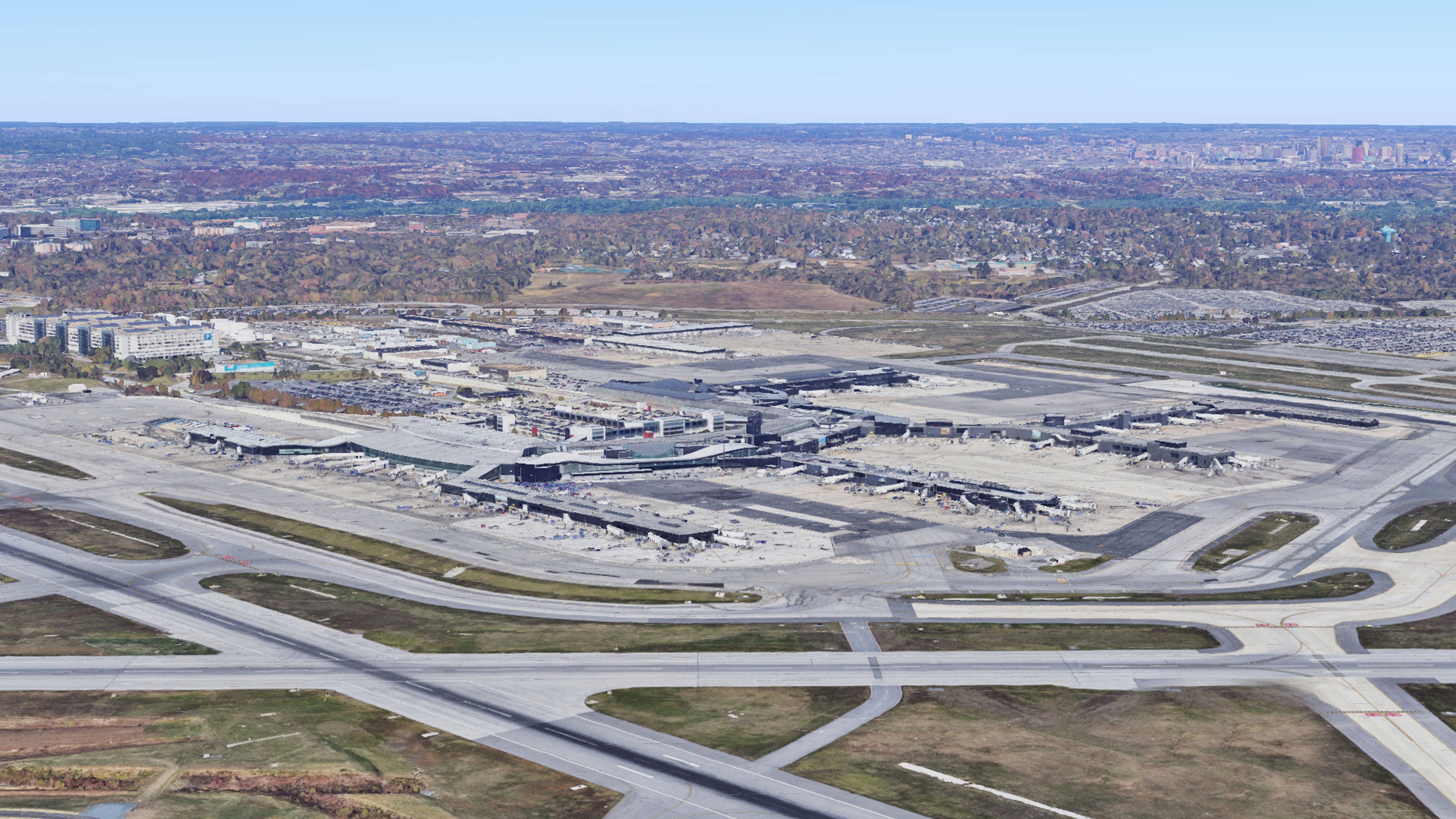 Aerial View of Baltimore Washington Airport