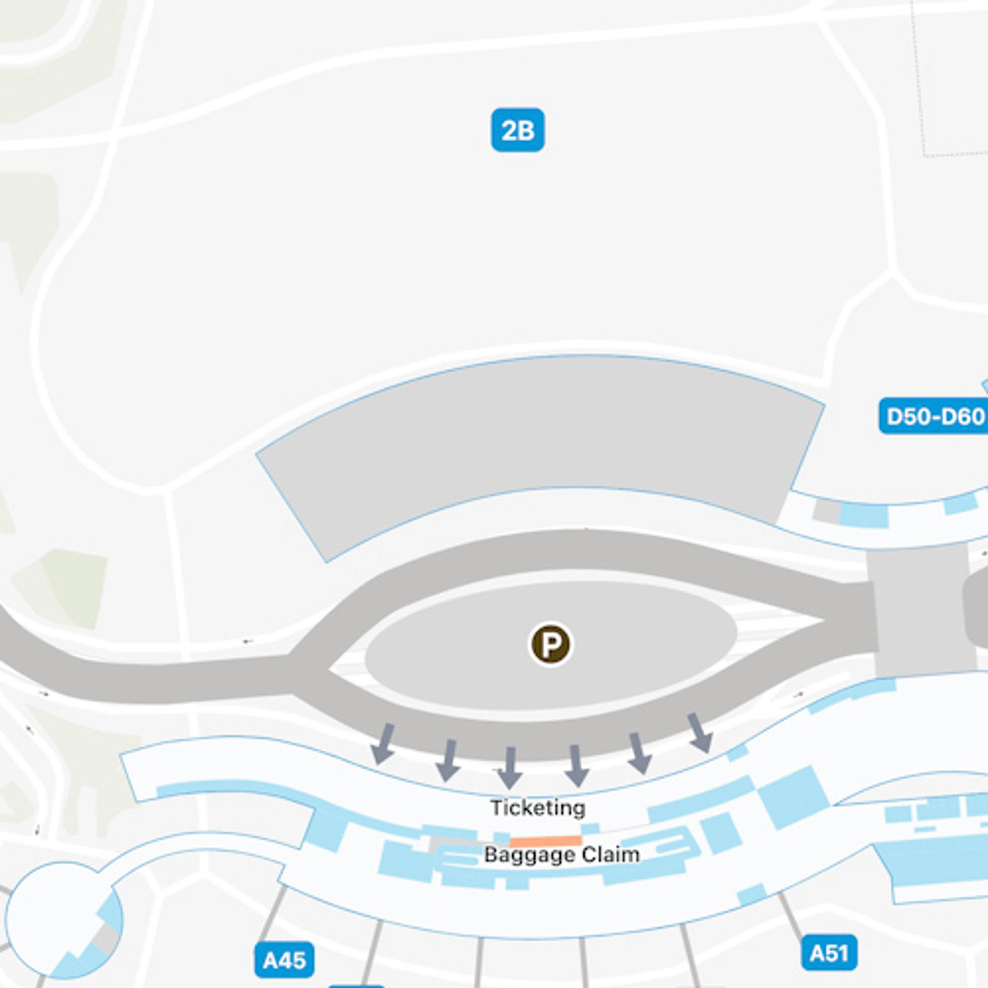 Paris de Gaulle Airport CDG Terminal 2B Map