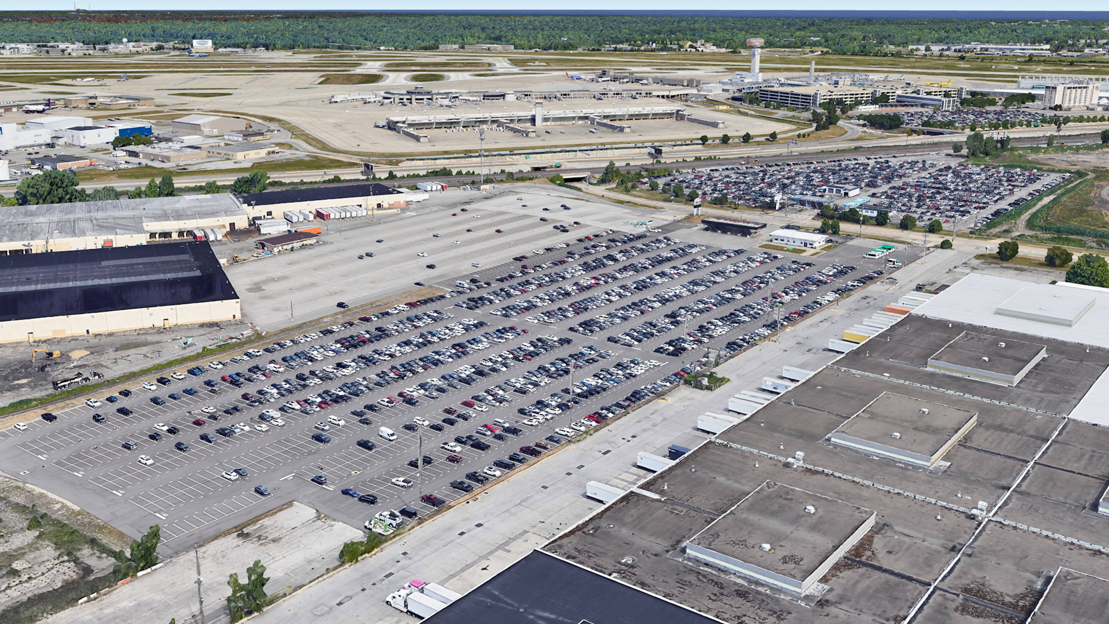 Aerial View of Cleveland Airport Parking