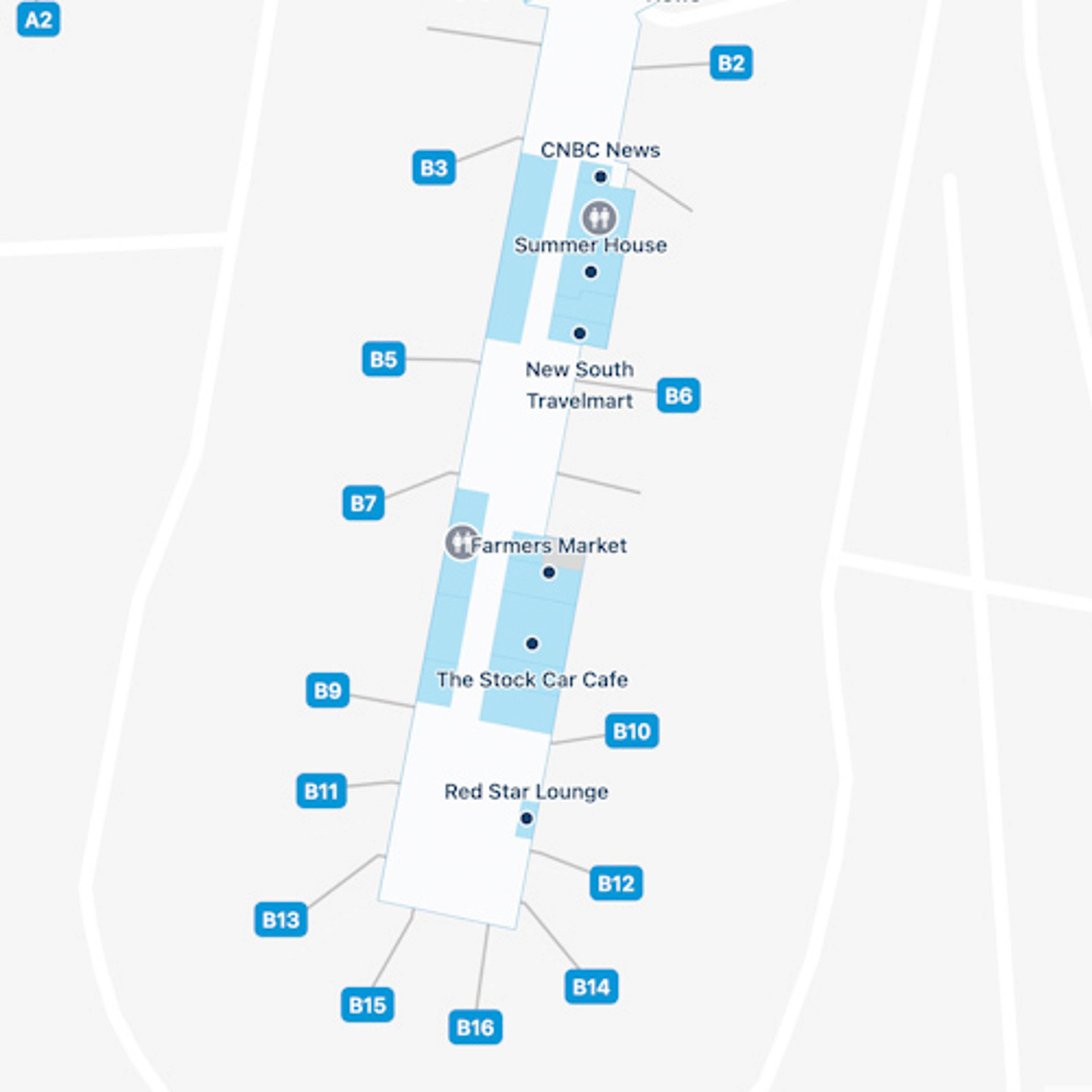 CLT Concourse B Map