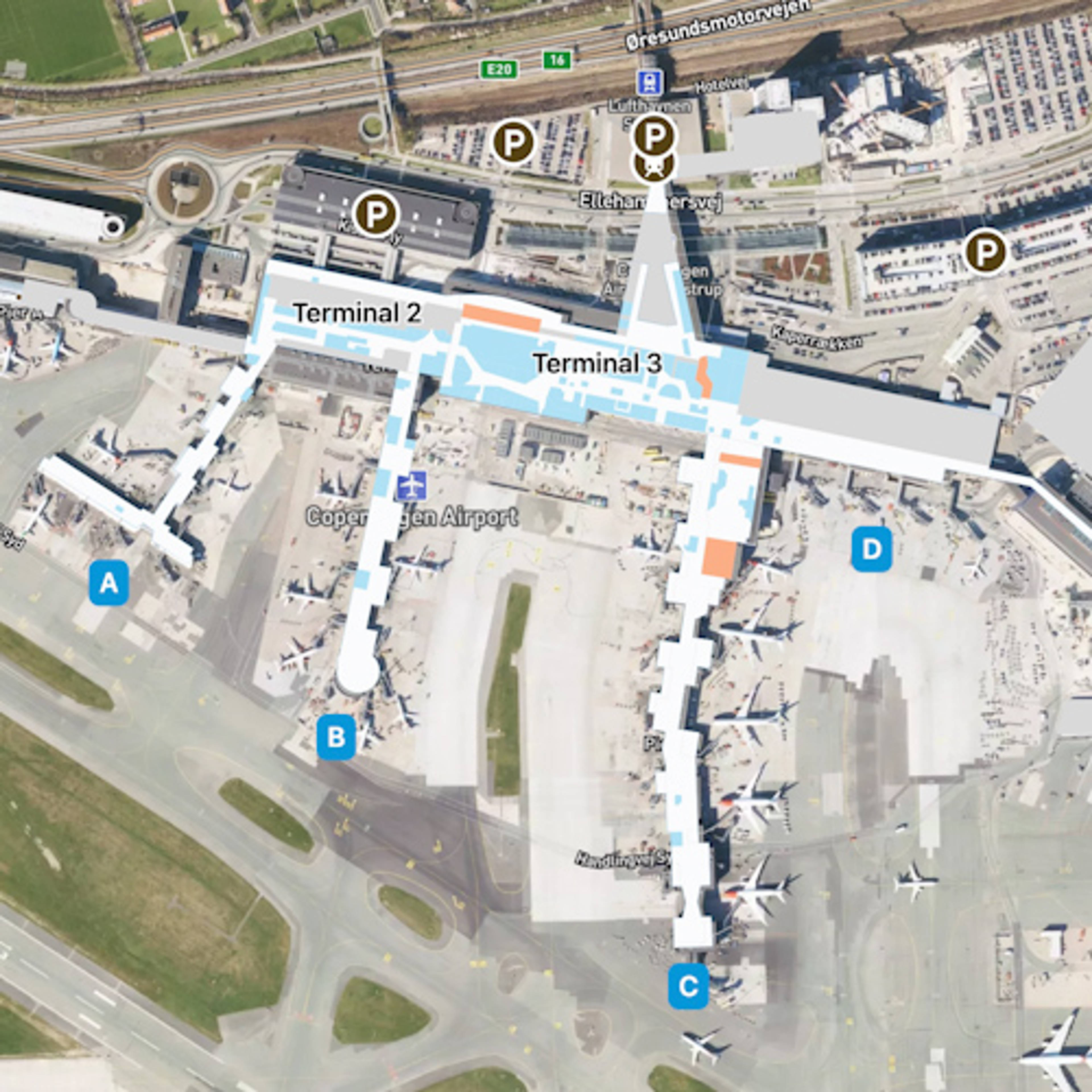 Copenhagen Airport CPH Terminal Overview Map