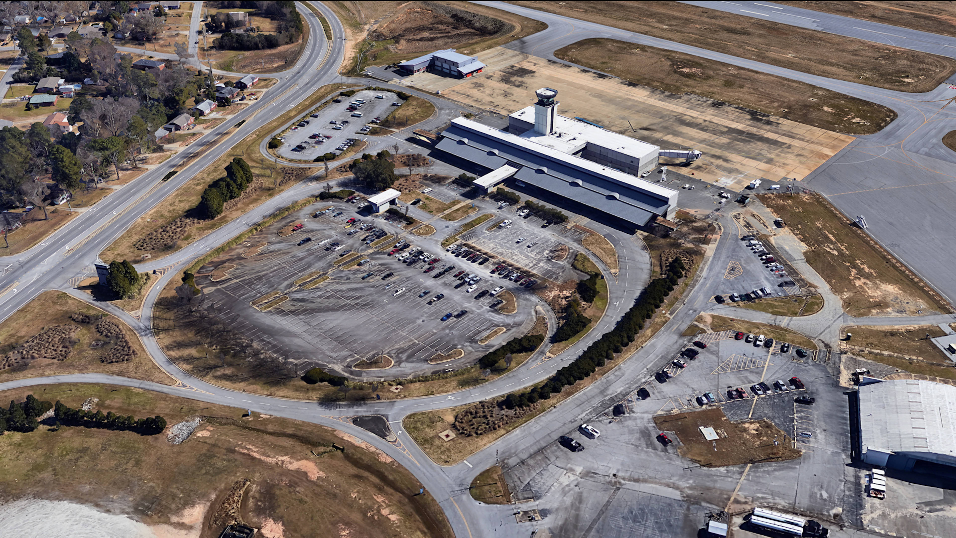 Aerial View of Columbus Airport Parking