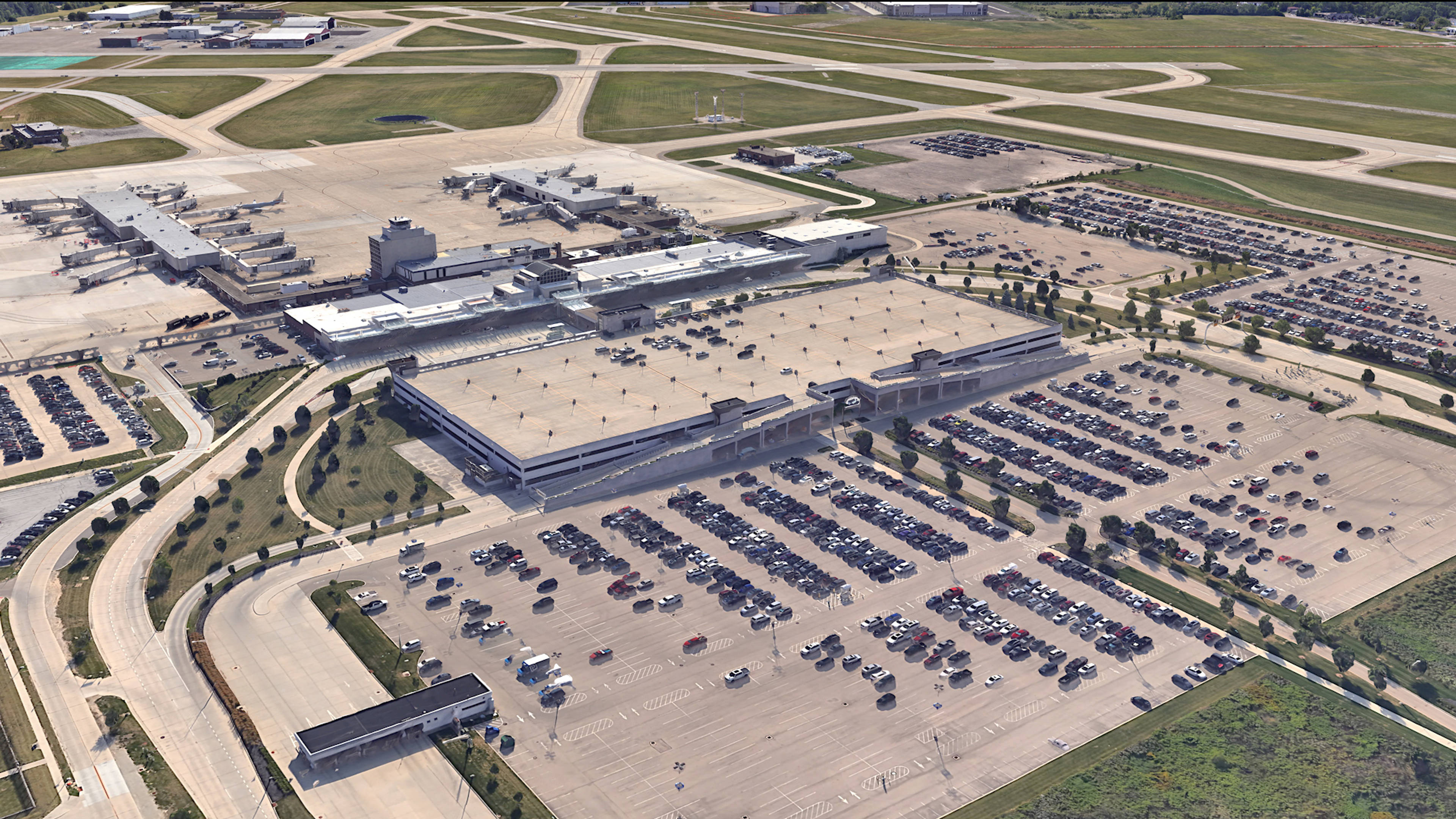 Aerial View of Dayton Airport Parking