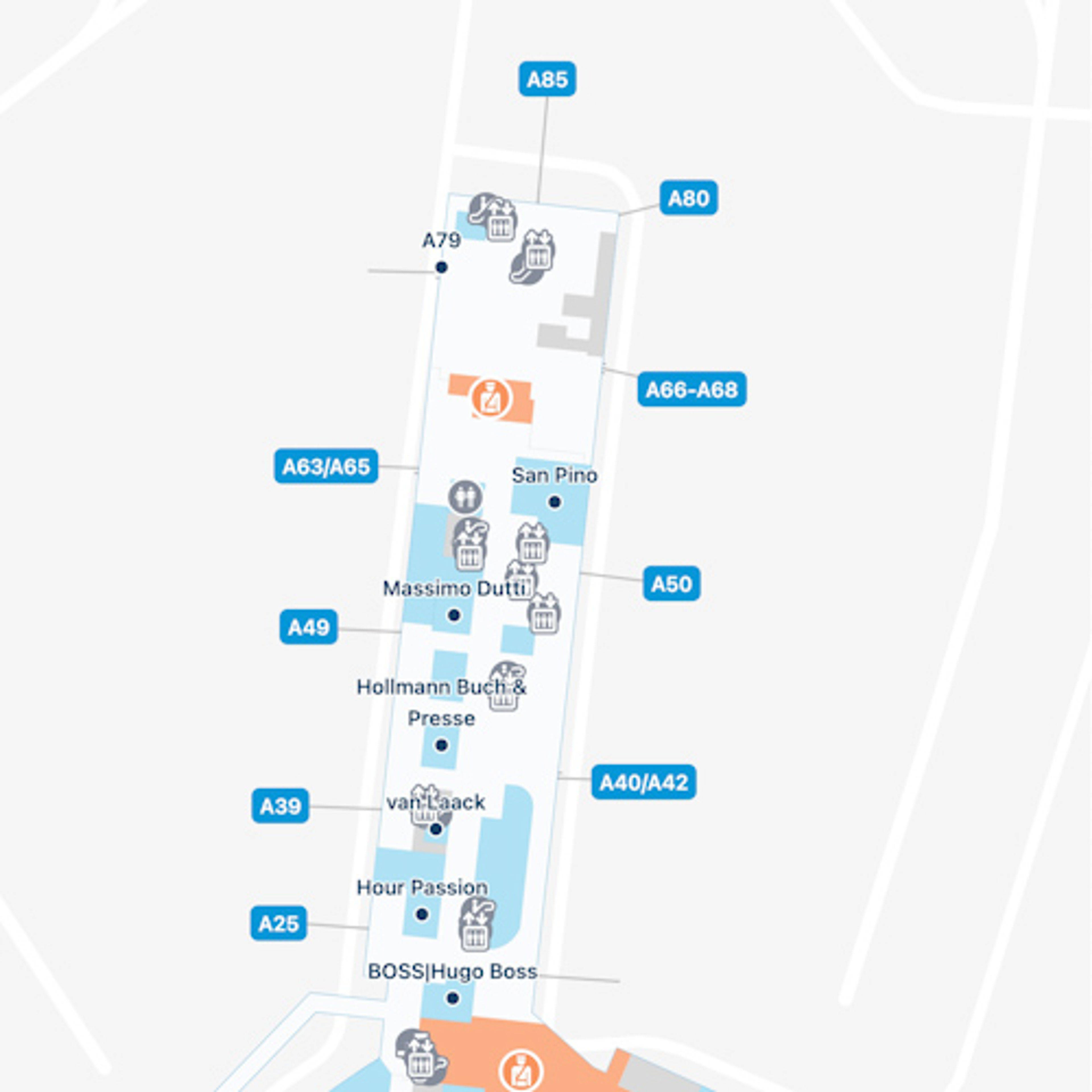 Dusseldorf Airport DUS Terminal A Map