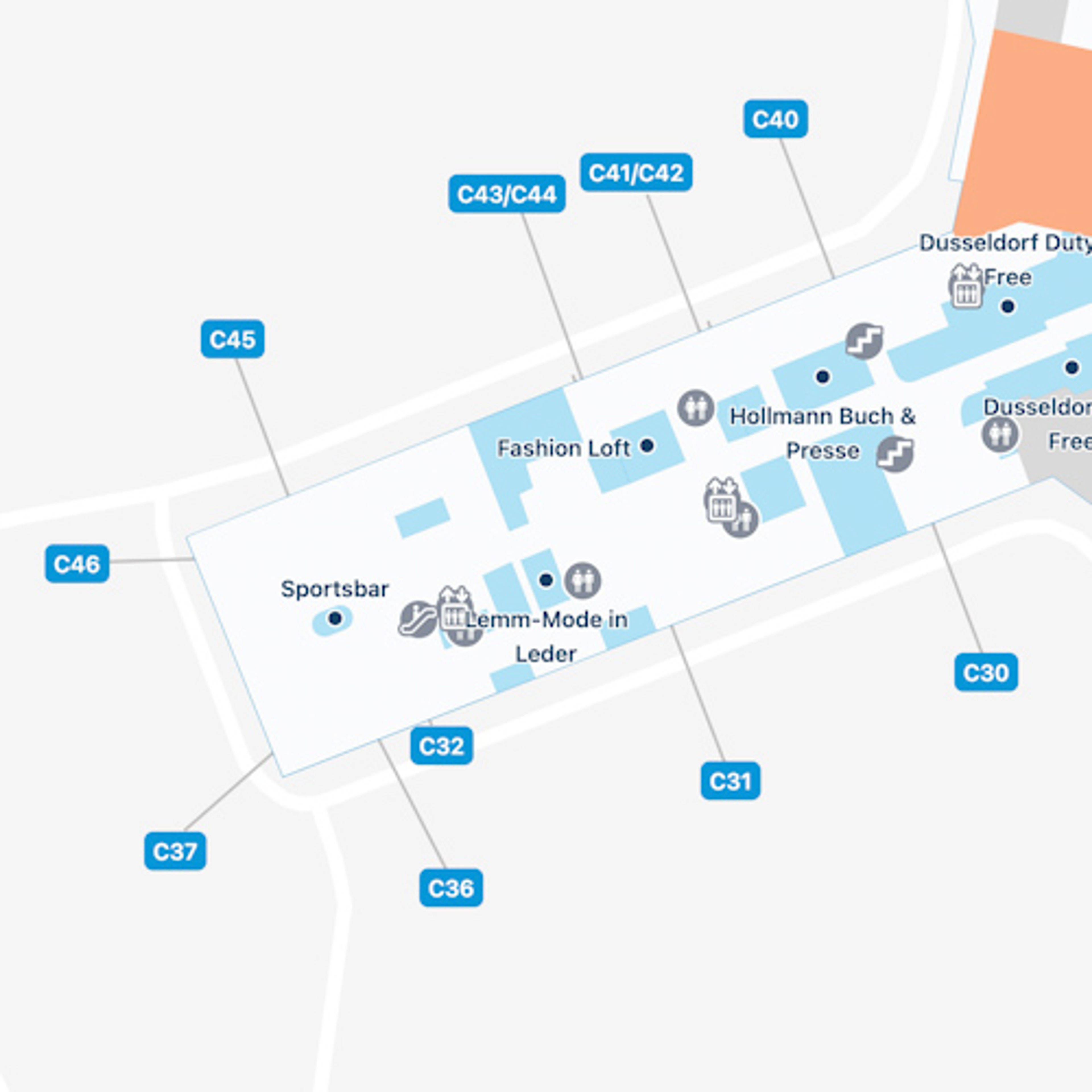 Dusseldorf Airport DUS Terminal C Map