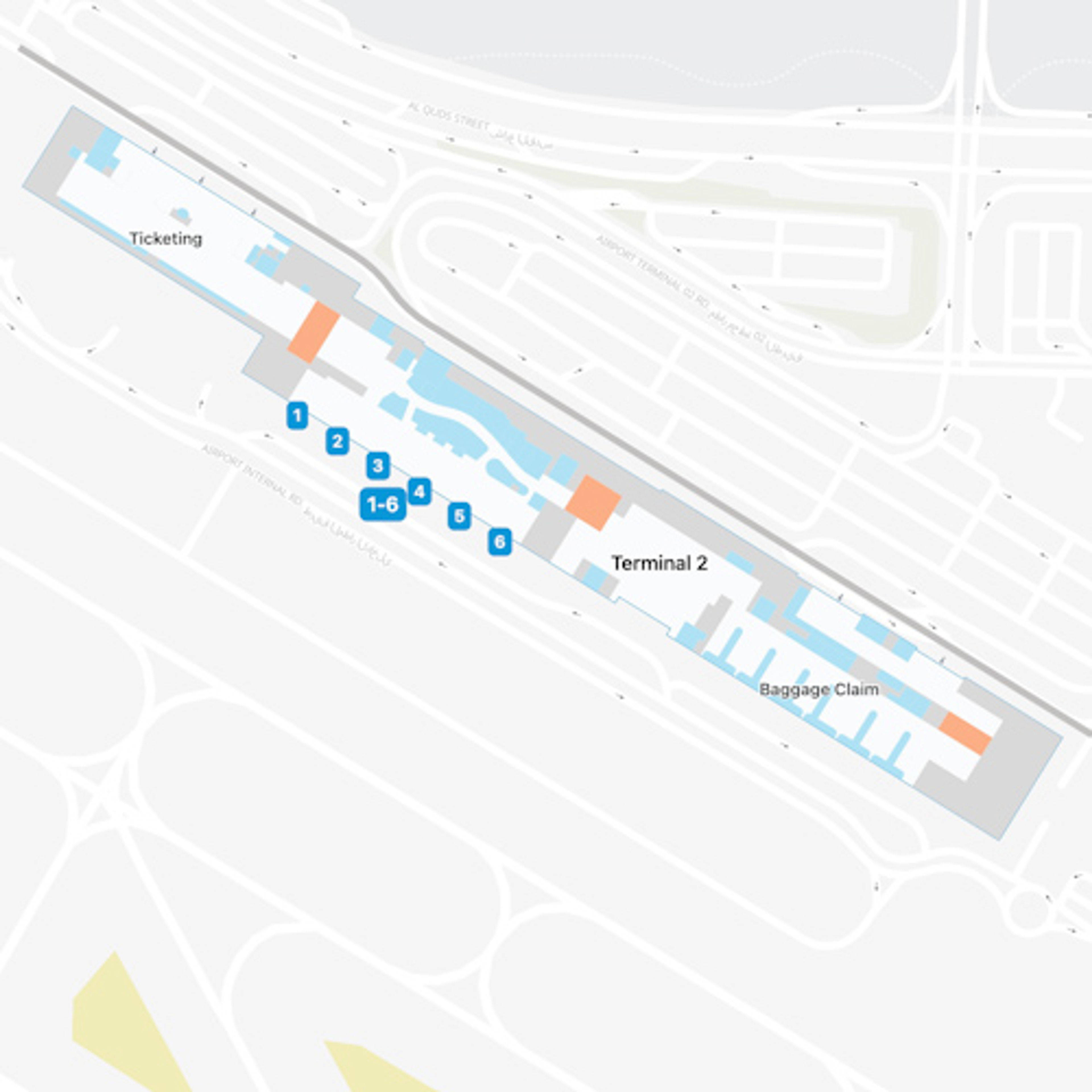 DXB Terminal 2 Map
