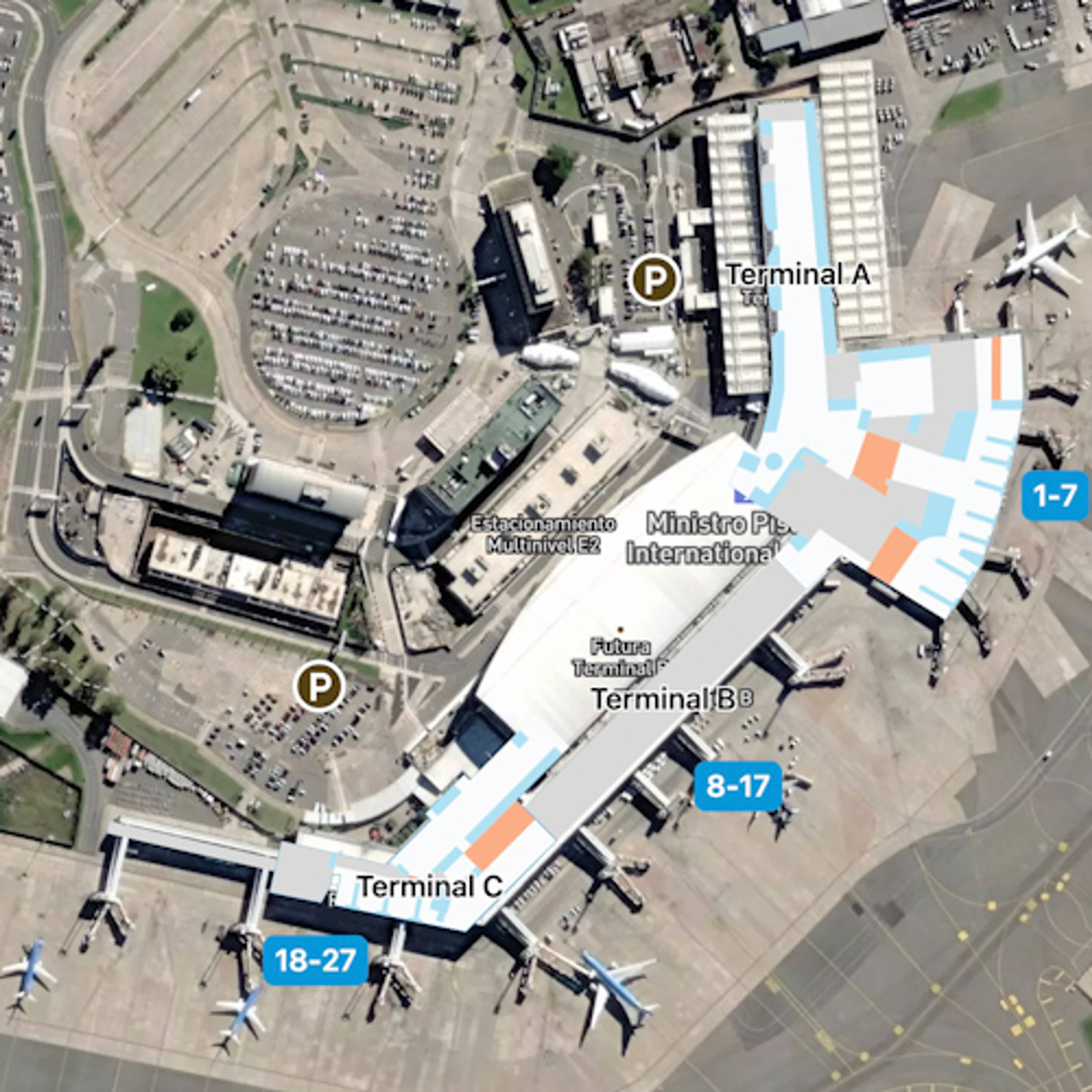 Buenos Aires Ezeiza Airport EZE Terminal Overview Map