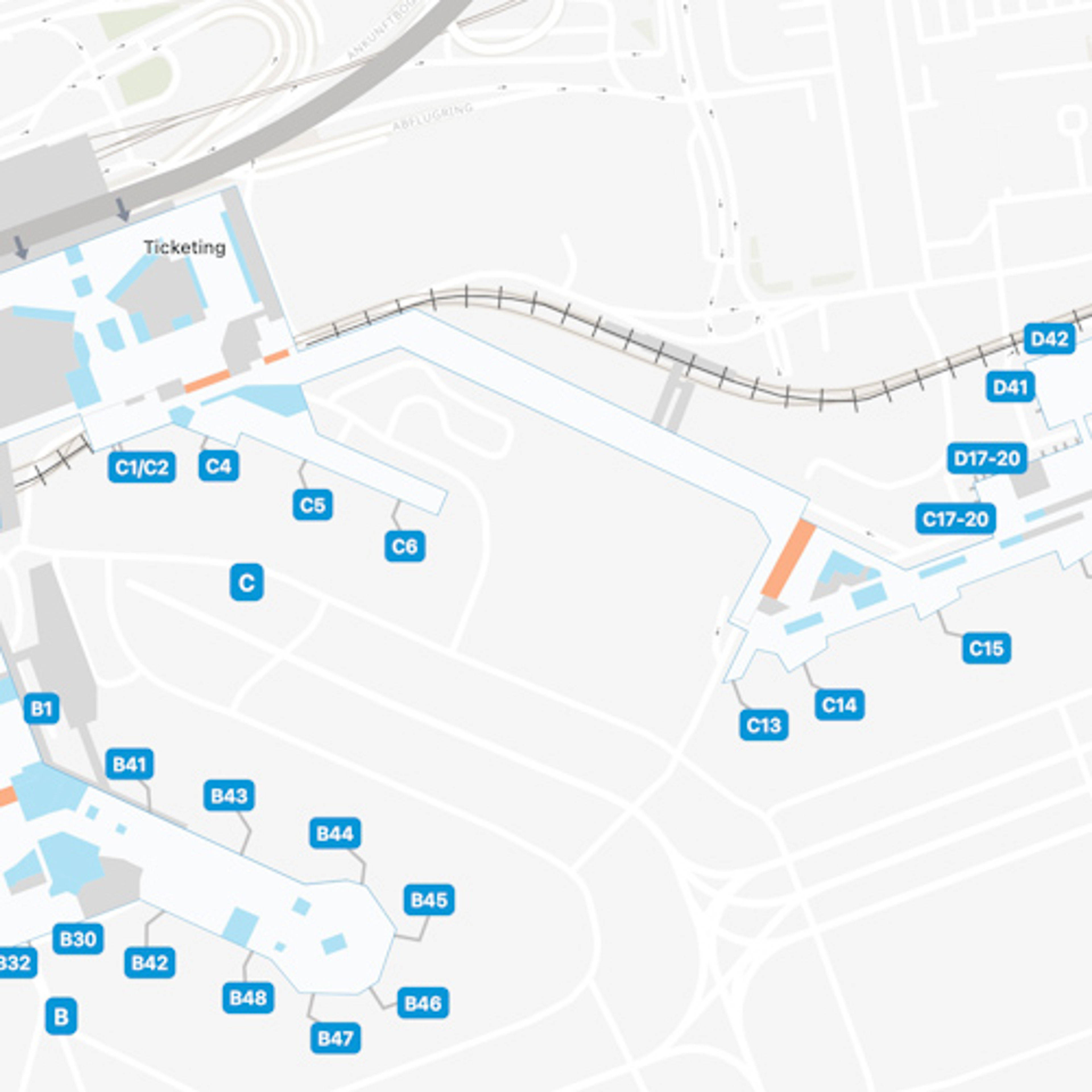 Frankfurt Airport FRA Concourse C Map