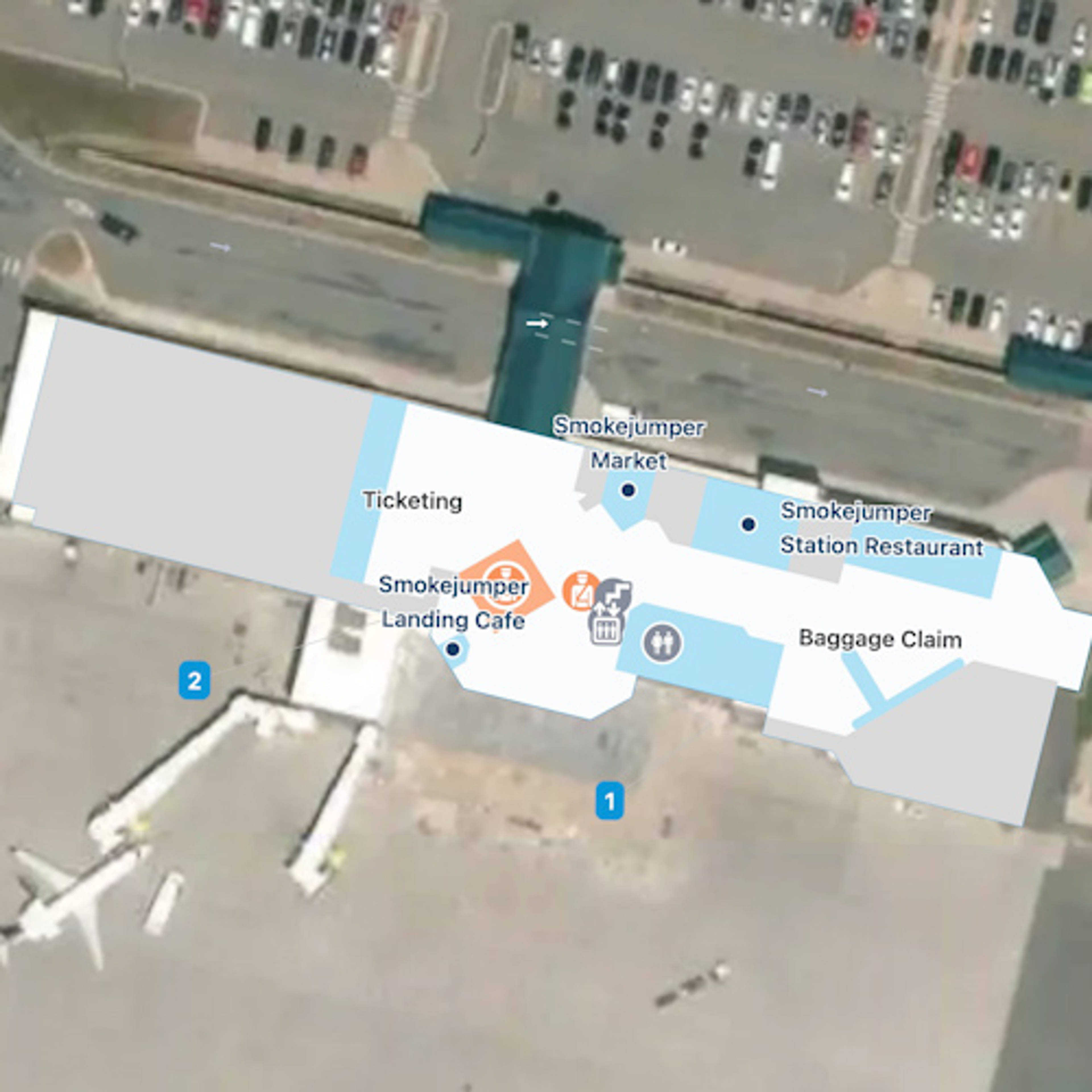 Helena Regional Airport HLN Terminal Overview Map