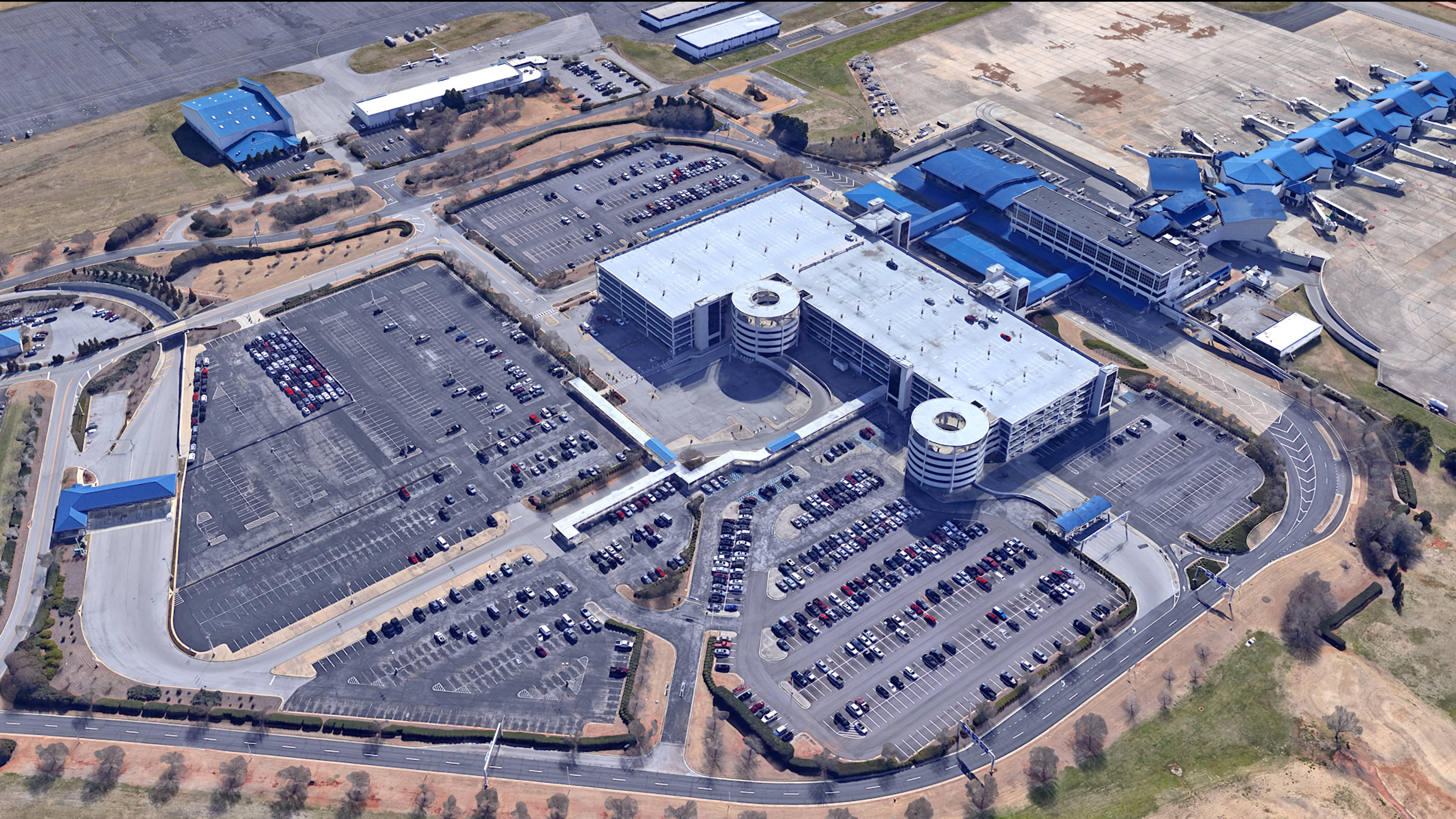 Aerial View of Huntsville Airport Parking