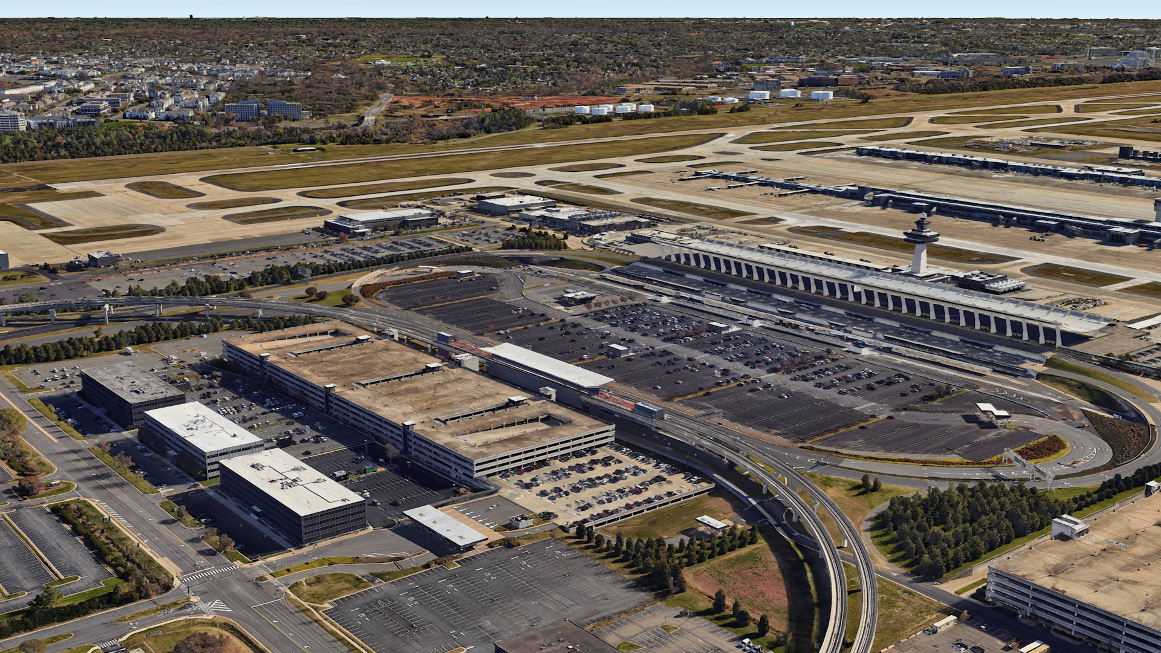  Aerial View of Dulles Airport Parking