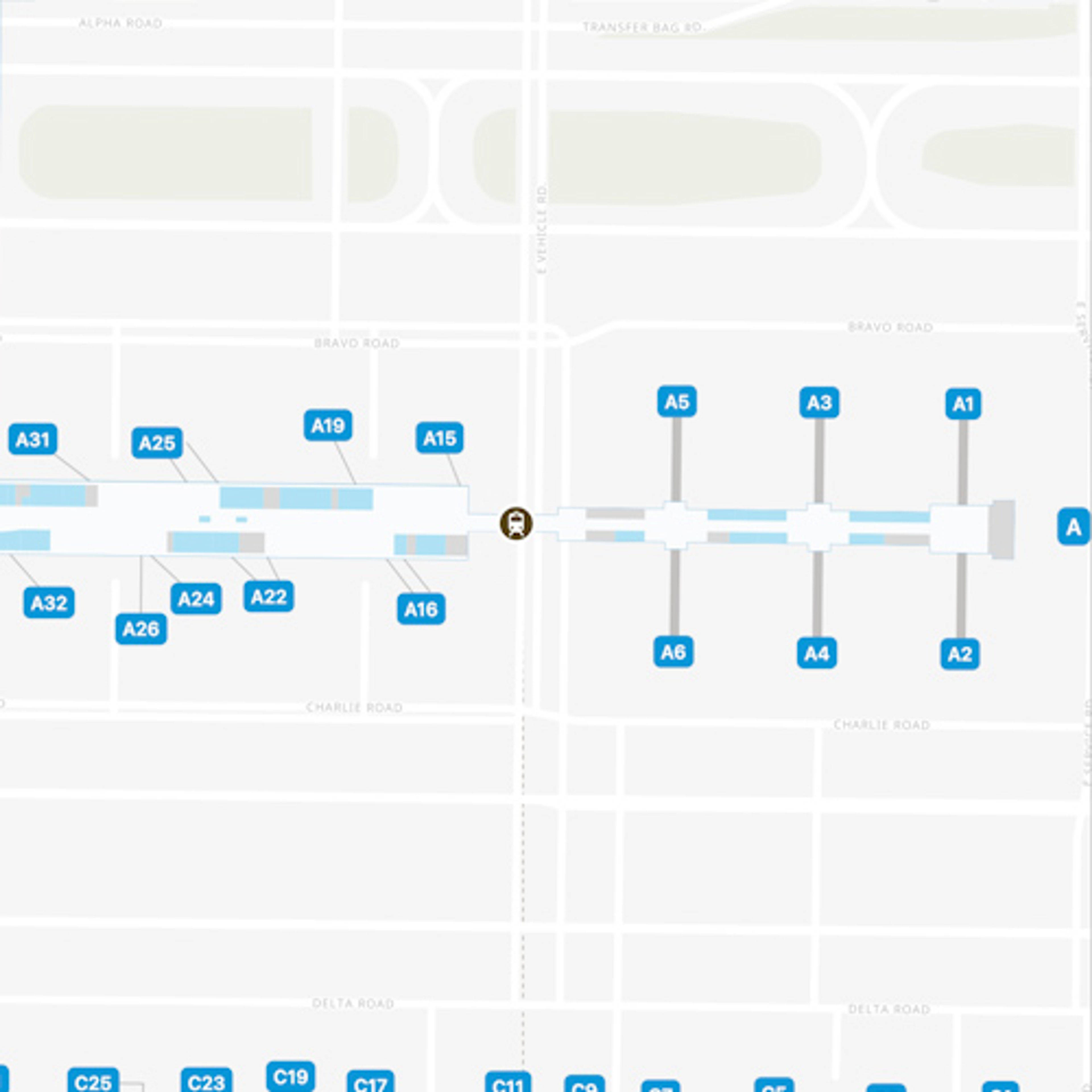 Washington Dulles Airport IAD Concourse A Map
