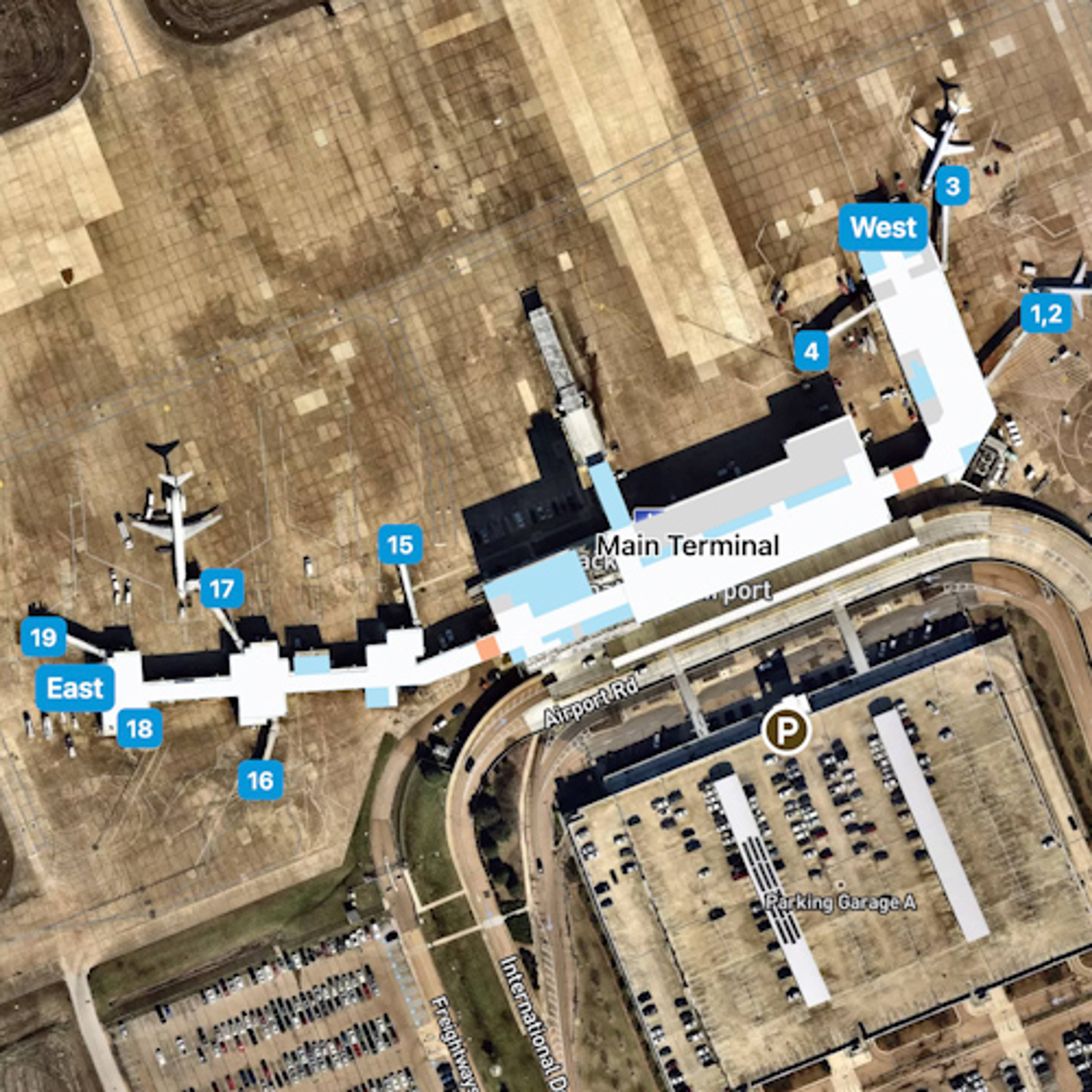 Jackson Evers Airport JAN Terminal Overview Map