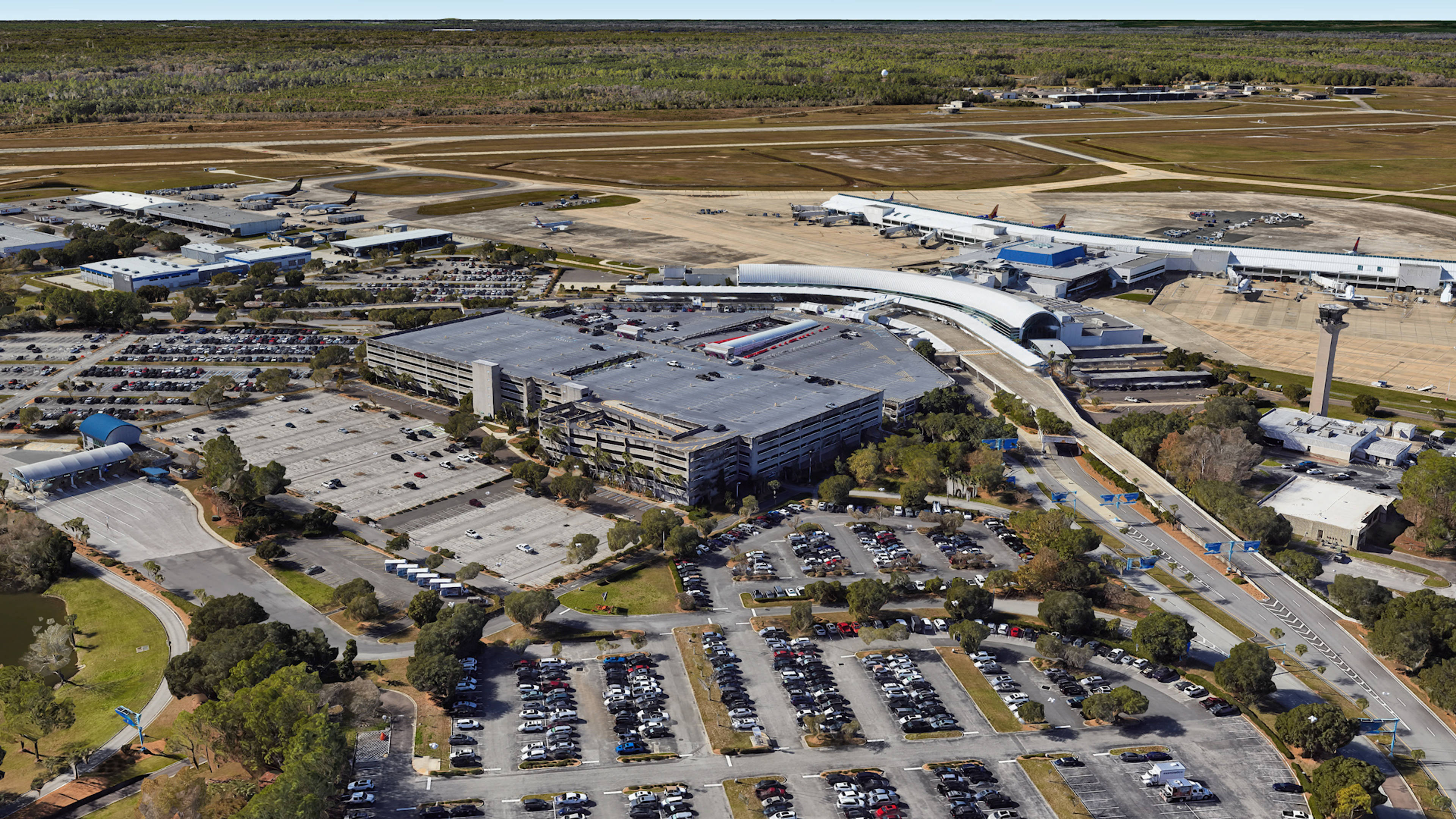Aerial View of Jacksonville Airport Parking