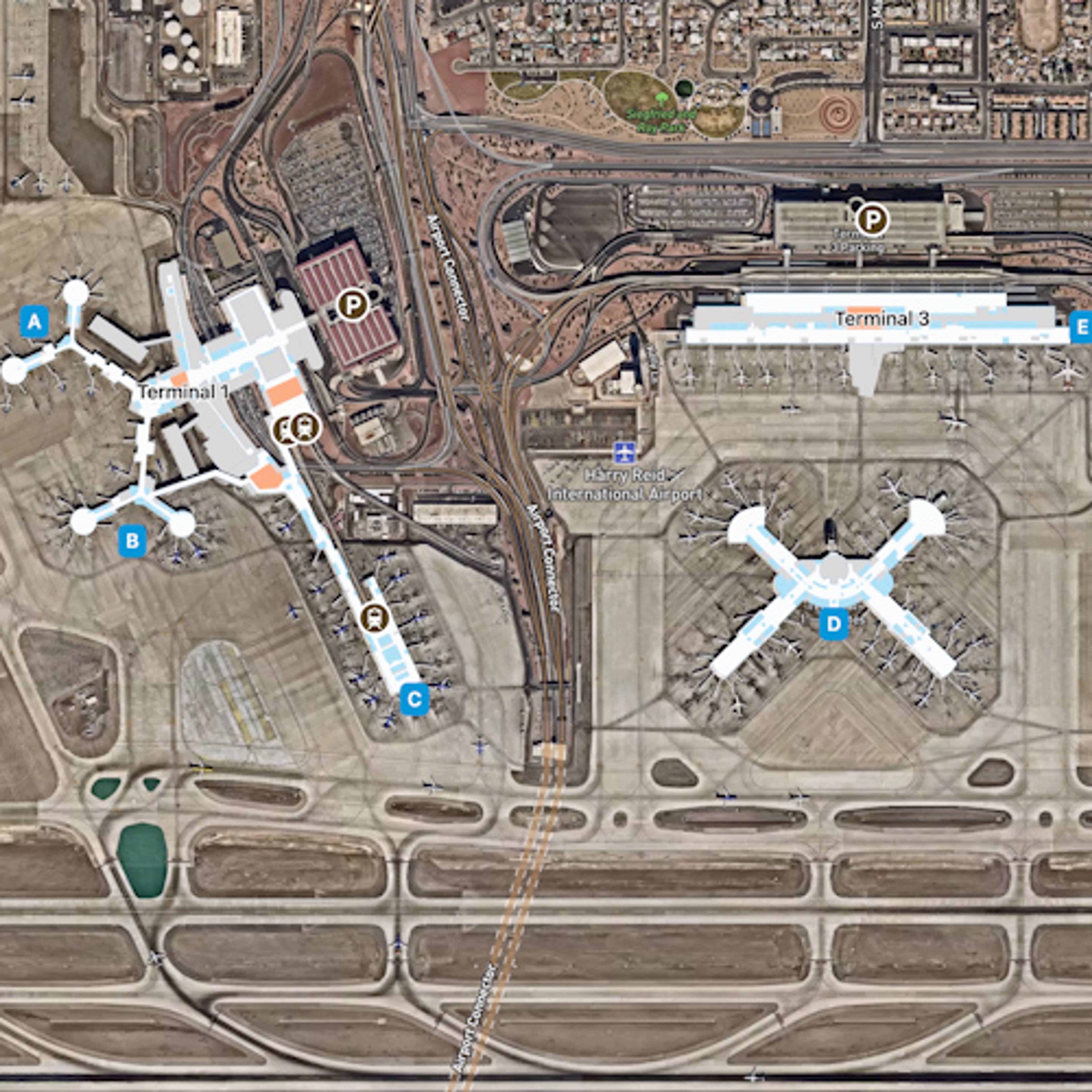 Las Vegas McCarran Airport LAS Terminal Overview Map
