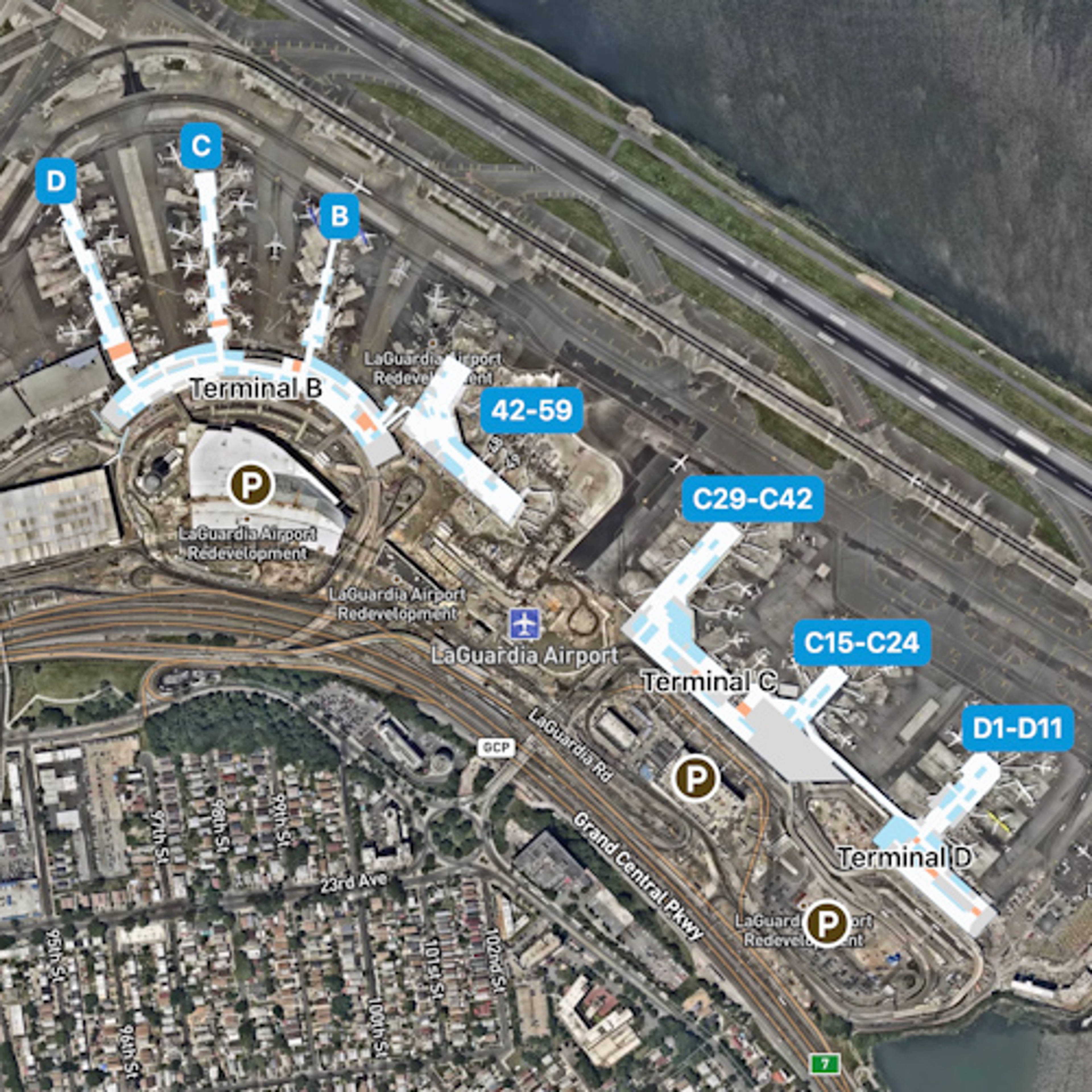 La Guardia Airport LGA Terminal Overview Map