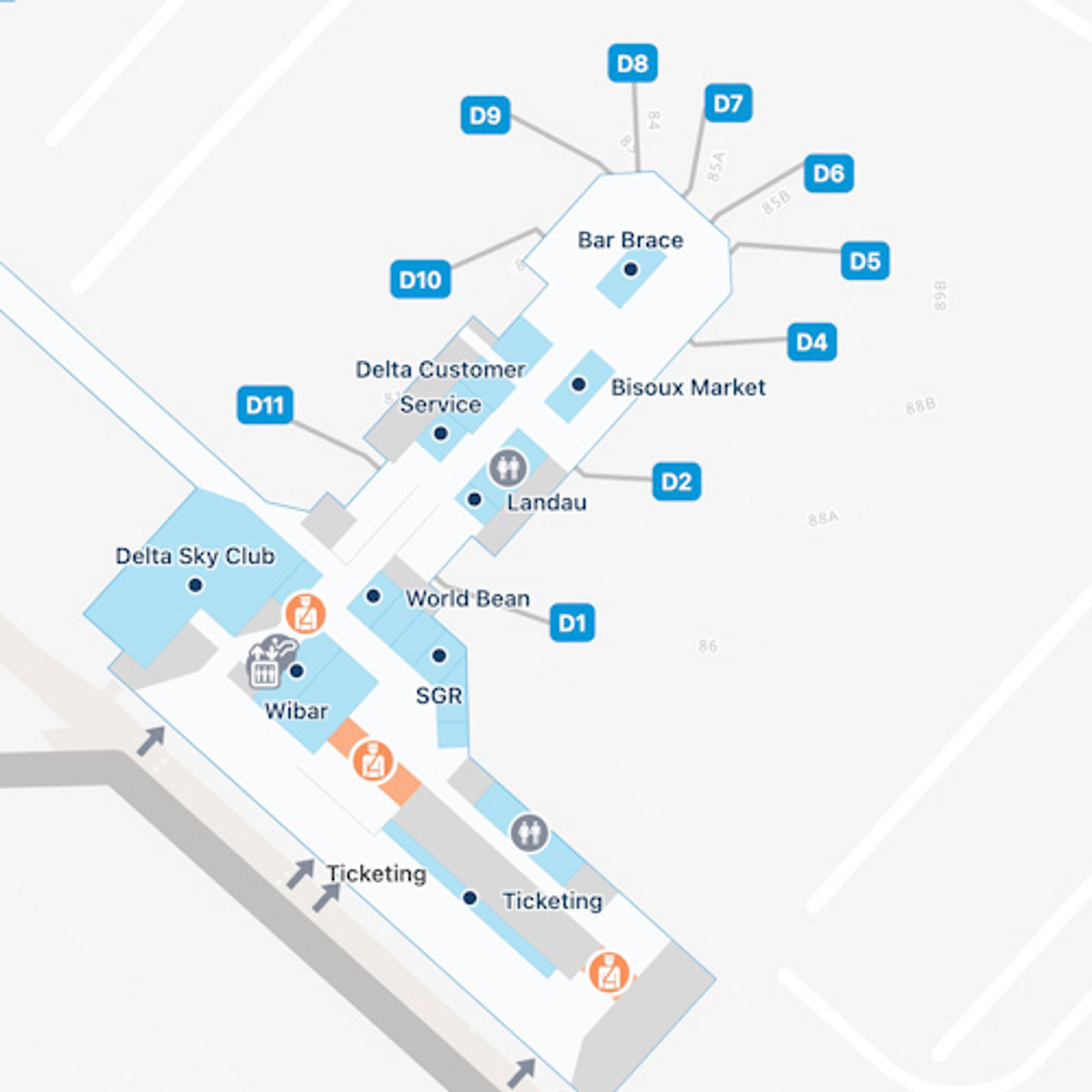 La Guardia Airport LGA Terminal D Map