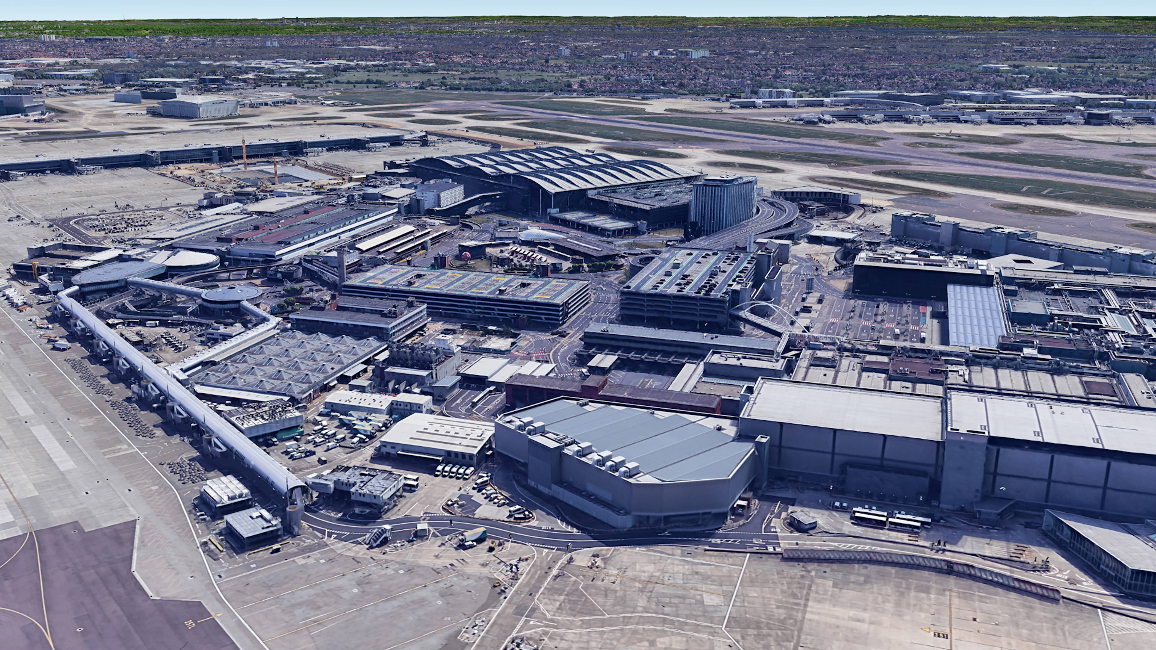 Aerial View of London Heathrow Airport Parking