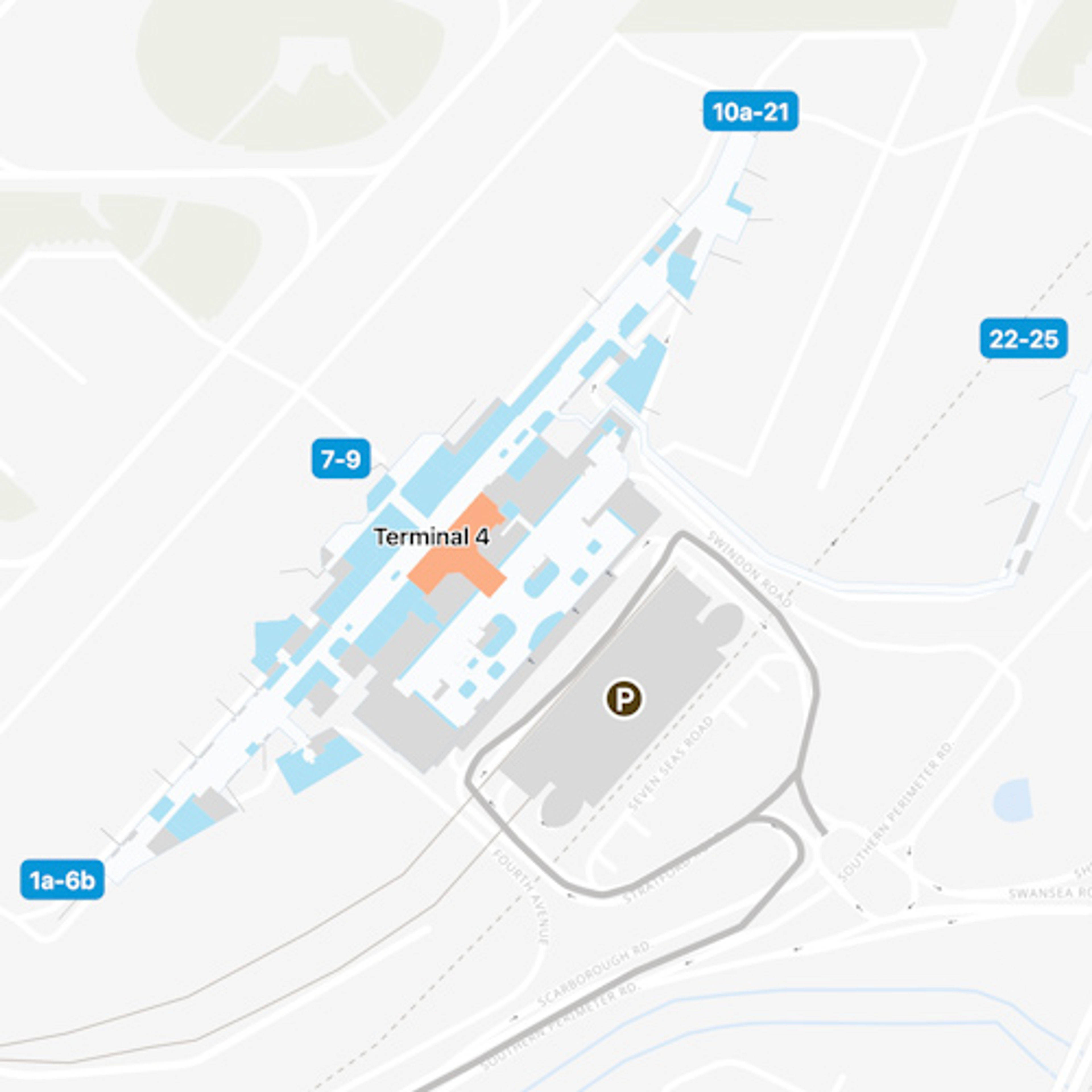 London Heathrow Airport LHR Terminal 4 Map