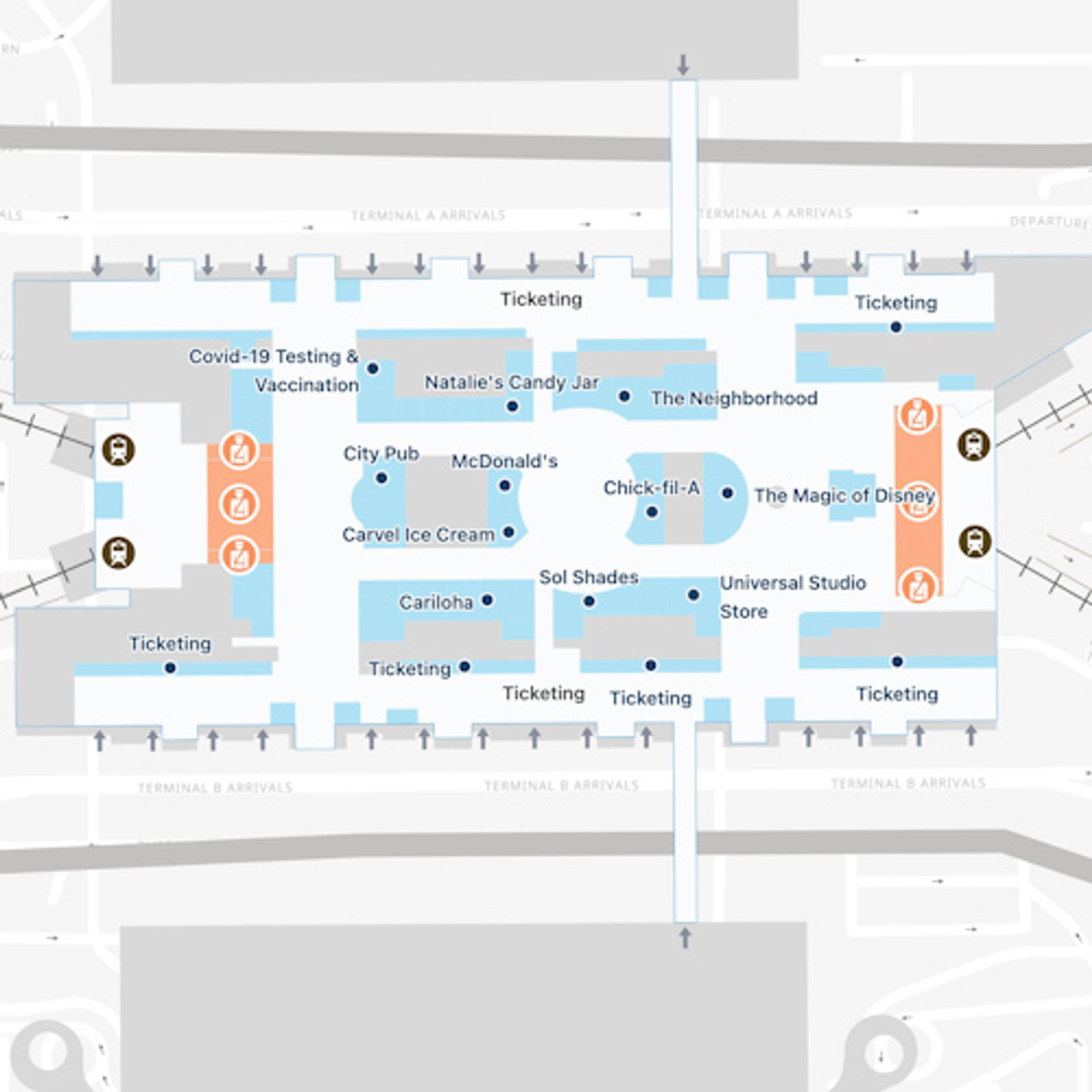 MCO Main Terminal Map