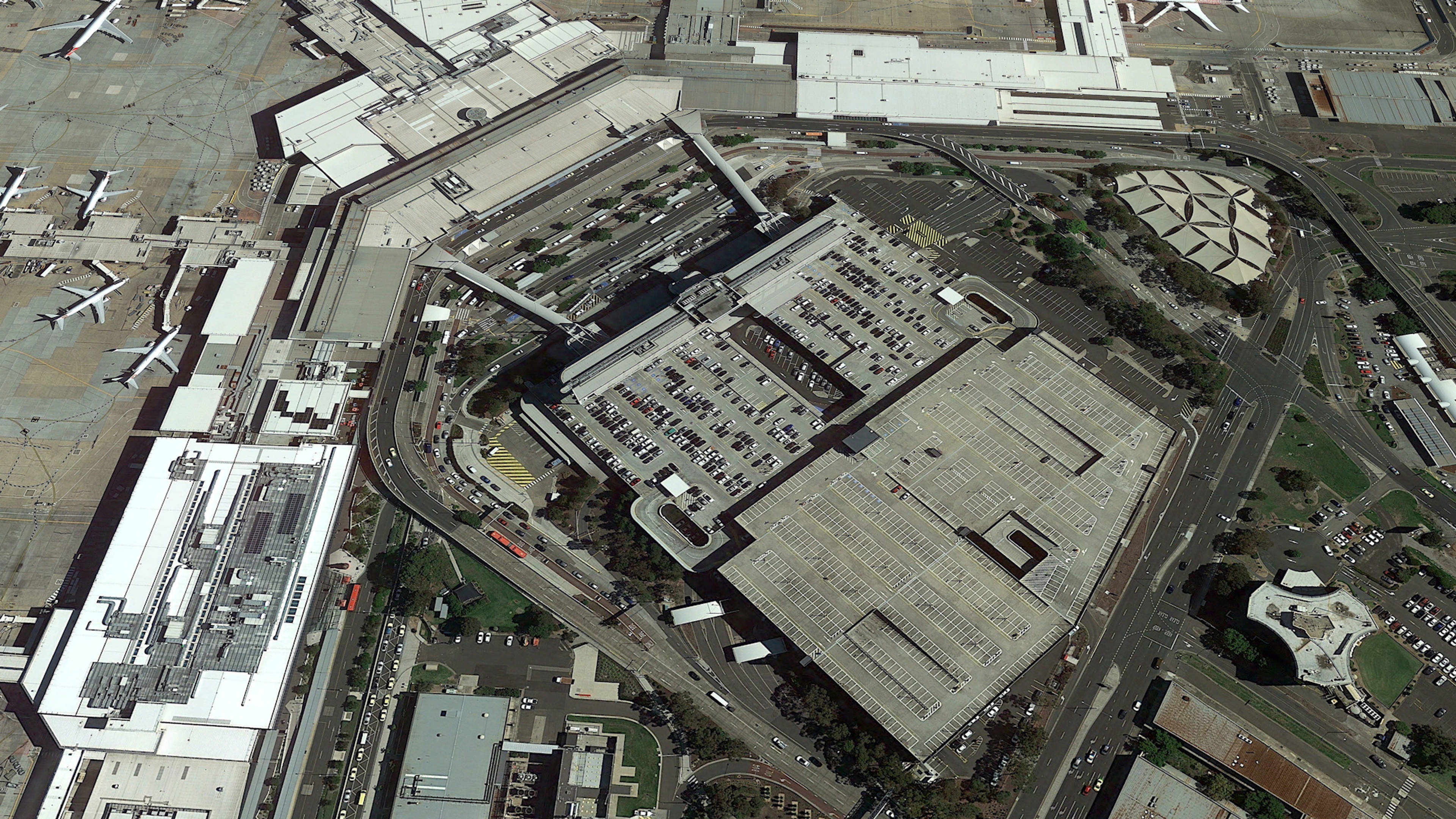 Aerial View of Melbourne Airport Parking