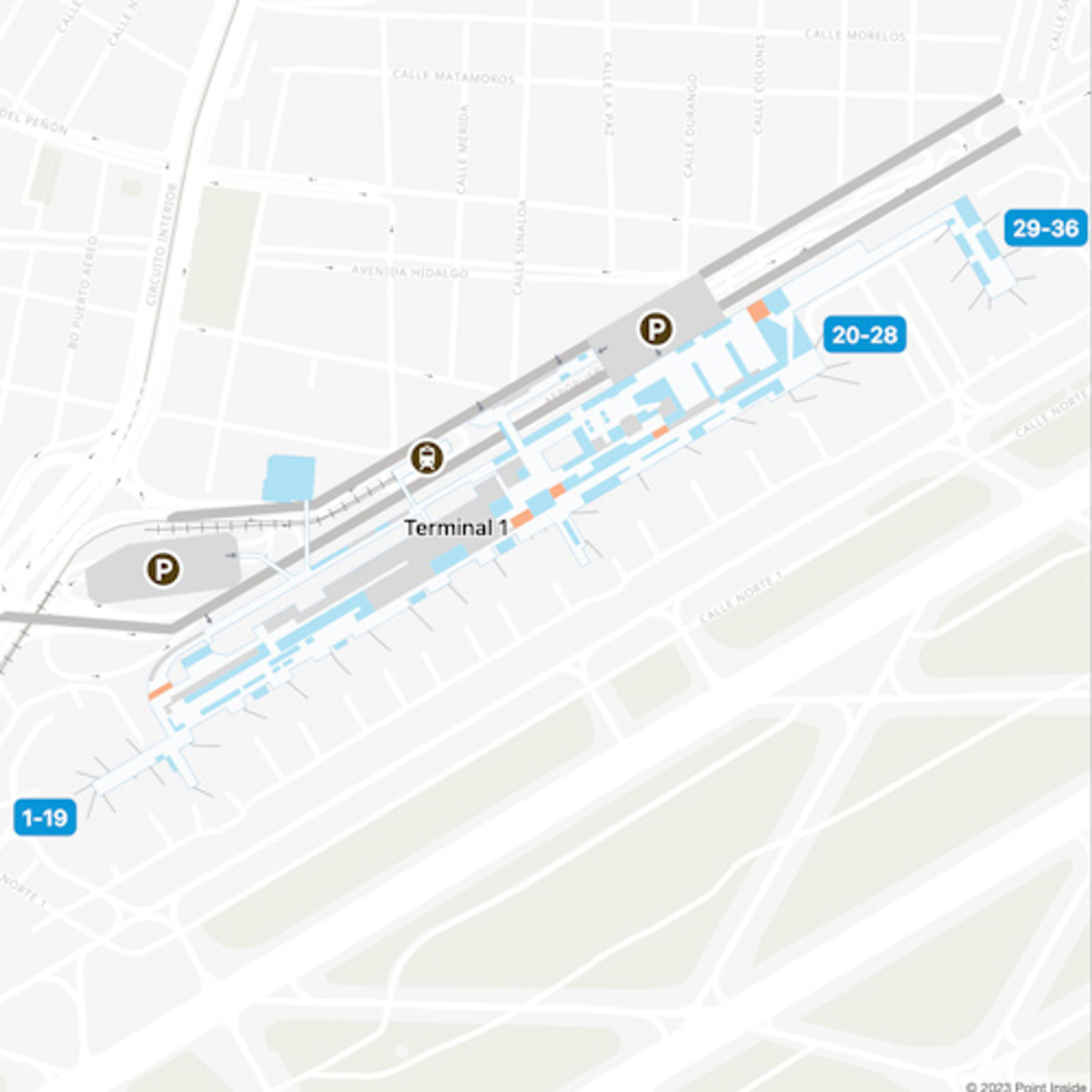 MEX Terminal 1 Map