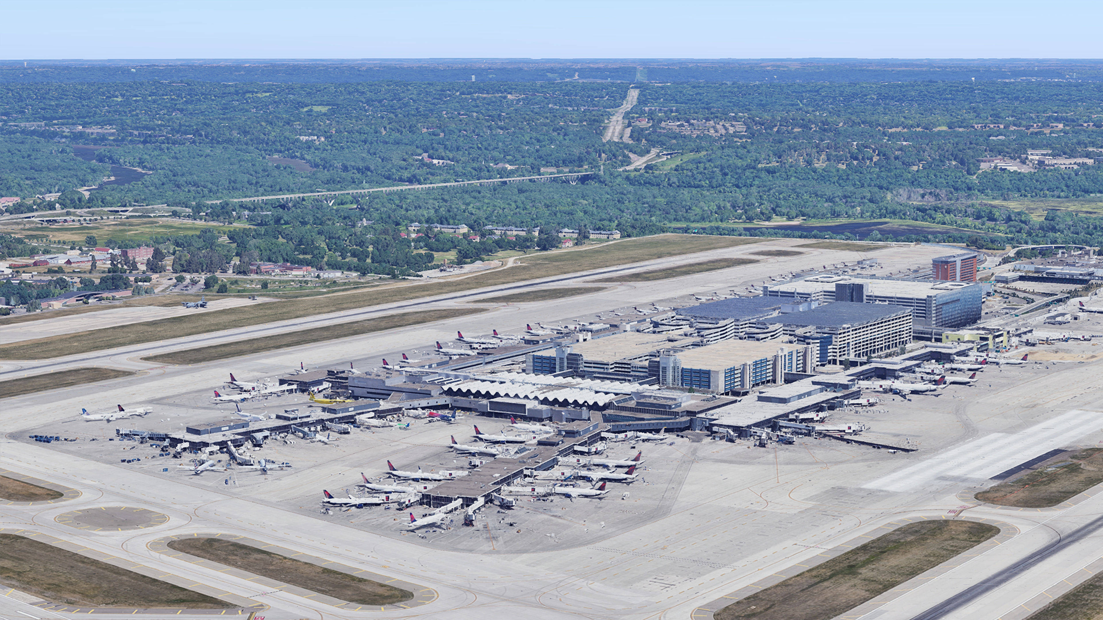 Aerial View of Minneapolis-St Paul Airport