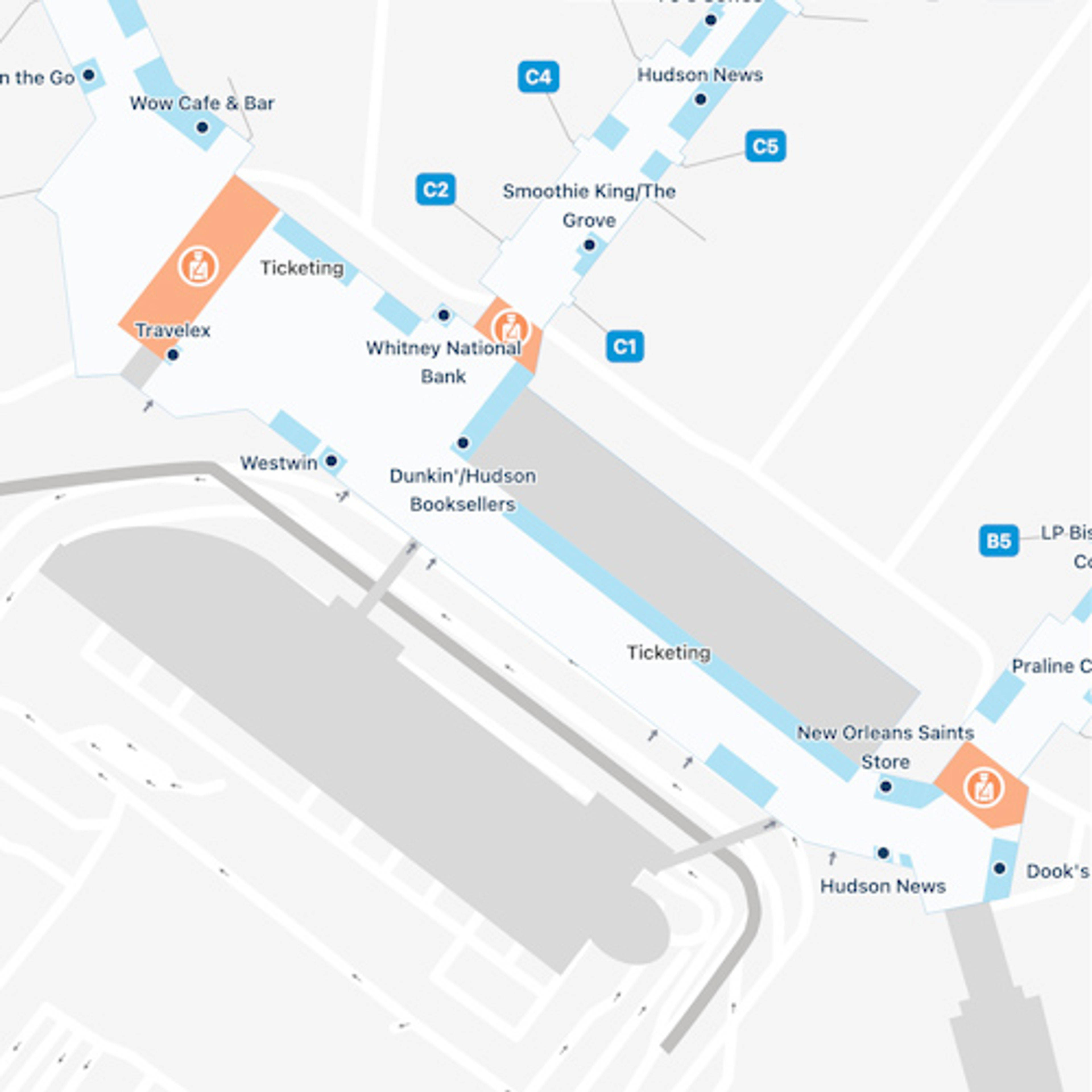 MSY Main Terminal Map